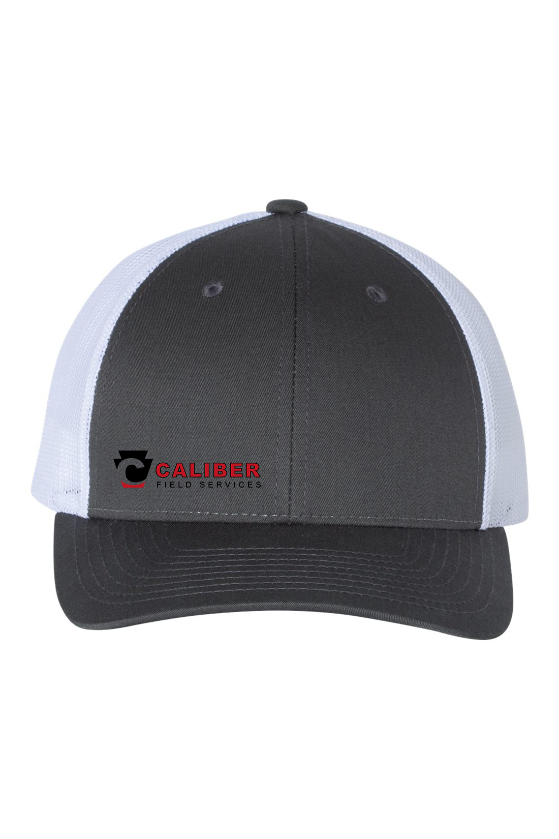 Richardson Low Pro Trucker Cap, Charcoal White [Caliber Field Services, Inc.]