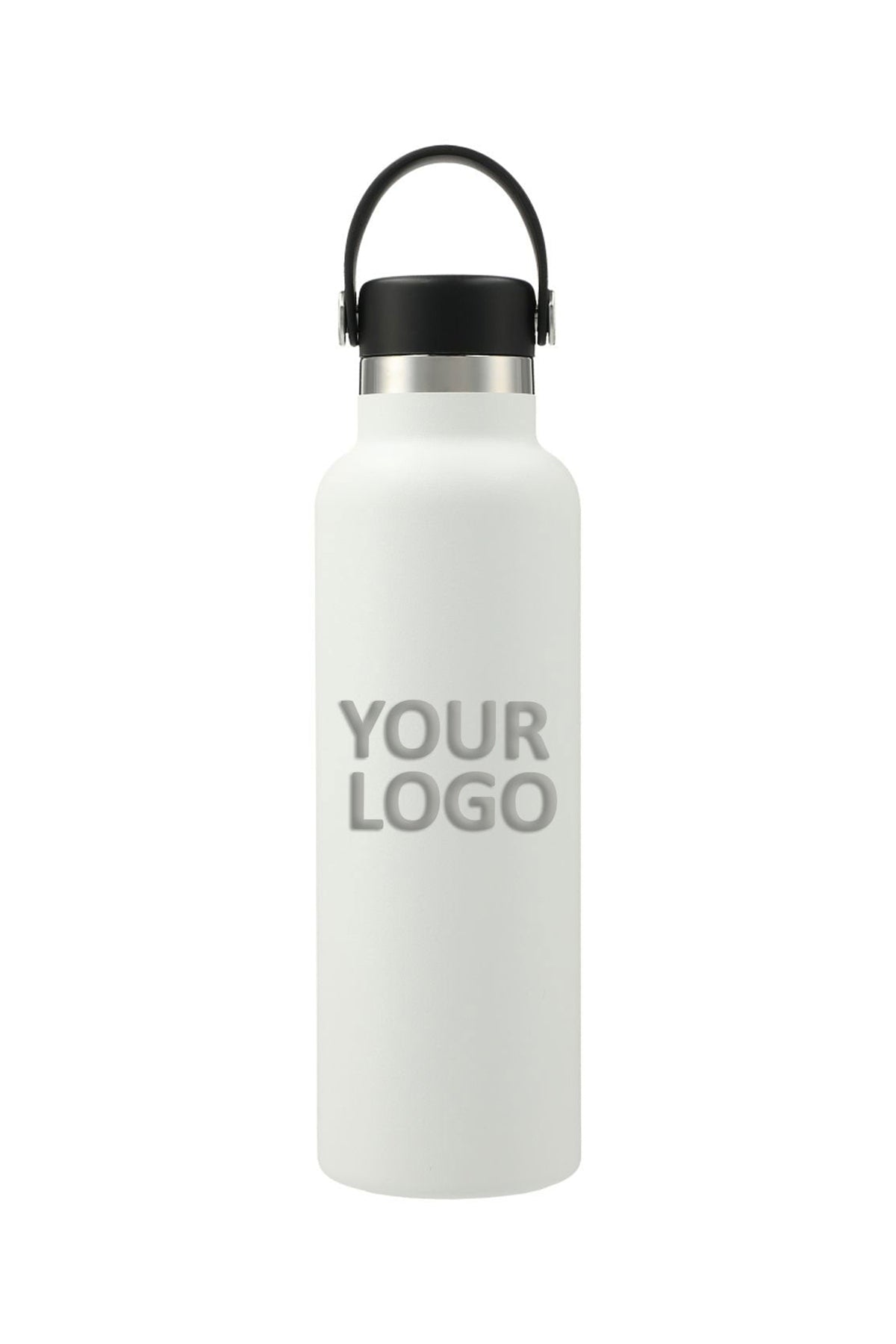 Hydro Flask Standard Mouth 21 oz Custom Bottles with Flex Cap, White