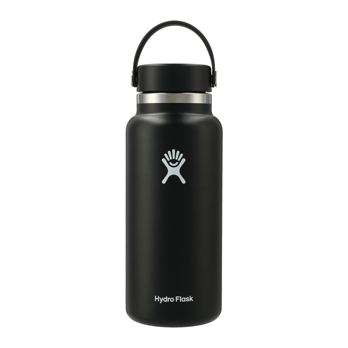 Hydro Flask Wide Mouth 32oz Custom Bottles with Flex Cap, Black [Solar Pile Driver]