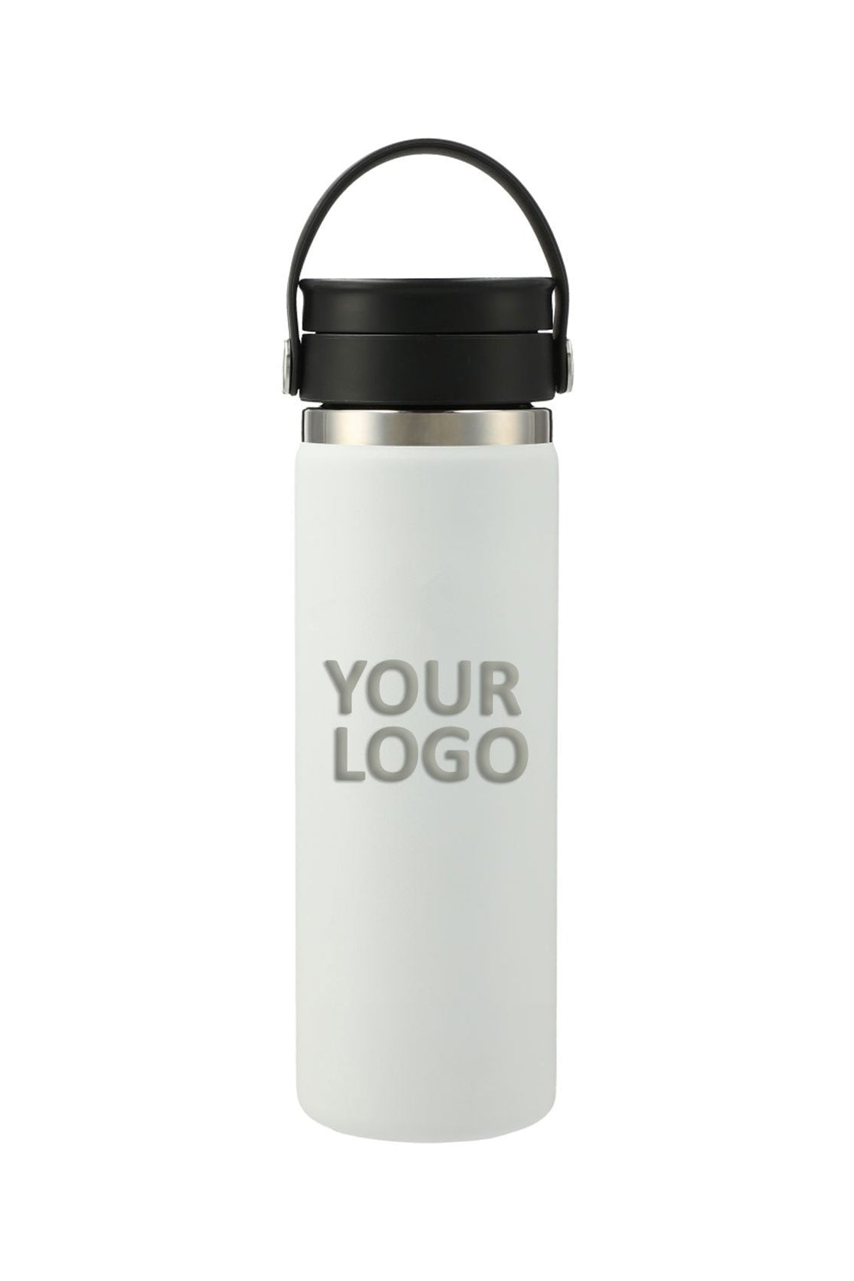 Hydro Flask Wide Mouth 20 oz Custom Bottles with Flex Sip Lid, White