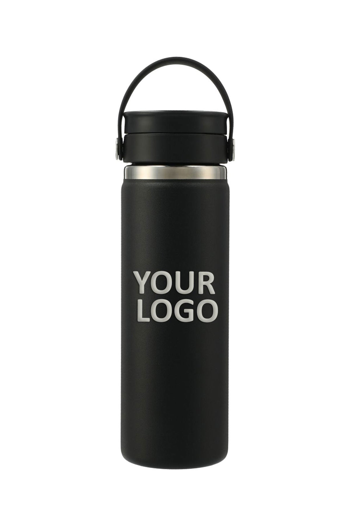 Hydro Flask Wide Mouth 20 oz Custom Bottles with Flex Sip Lid, Black