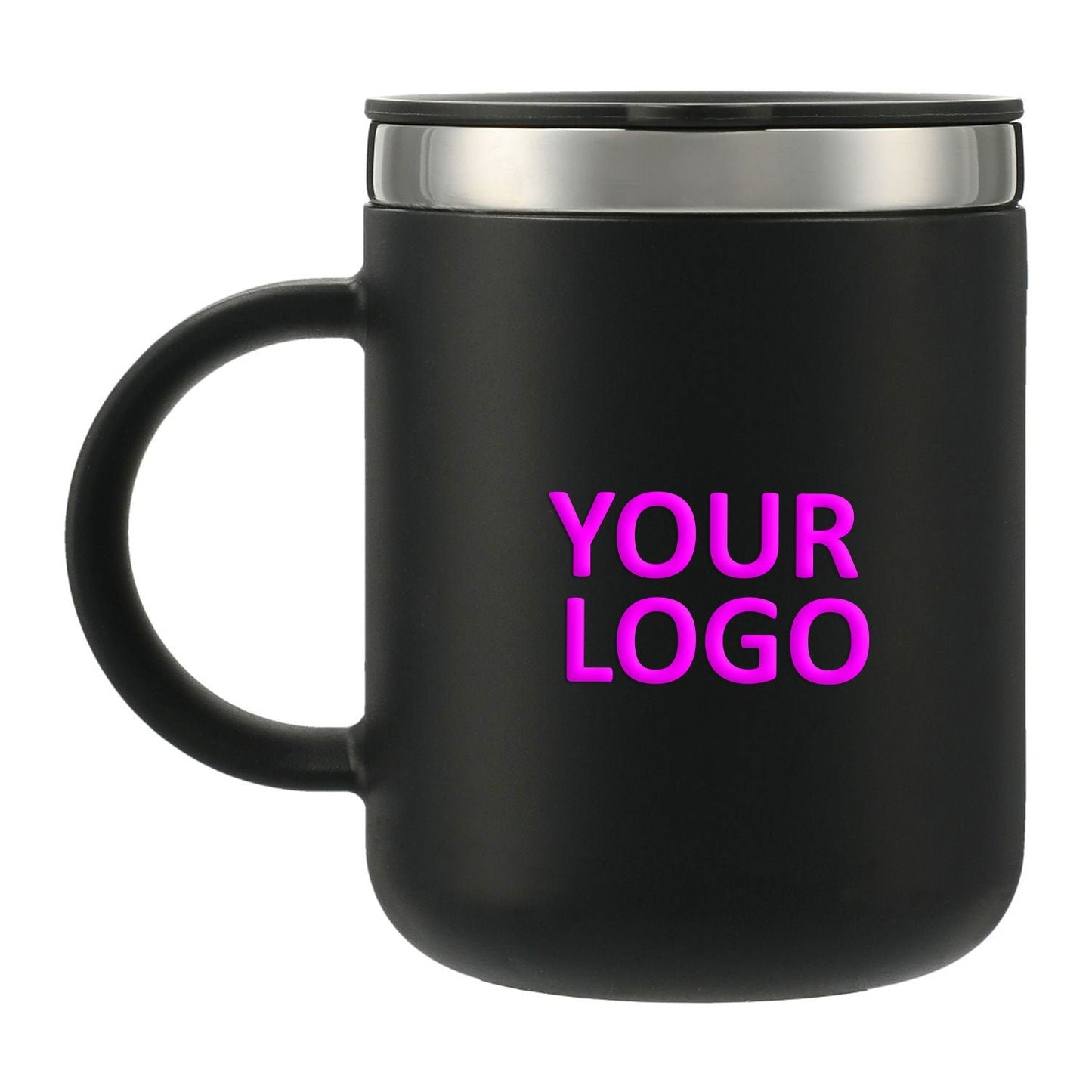 Hydro Flask 12oz Custom Coffee Mugs, Black [Husky Capital]