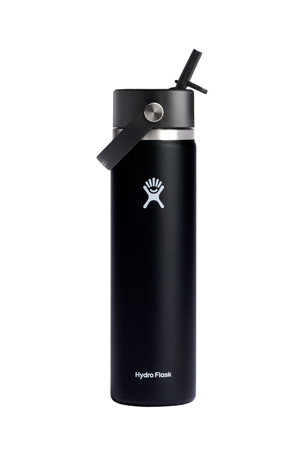 Hydro Flask Wide Mouth 24oz Custom Bottles with Flex Straw Cap, Black