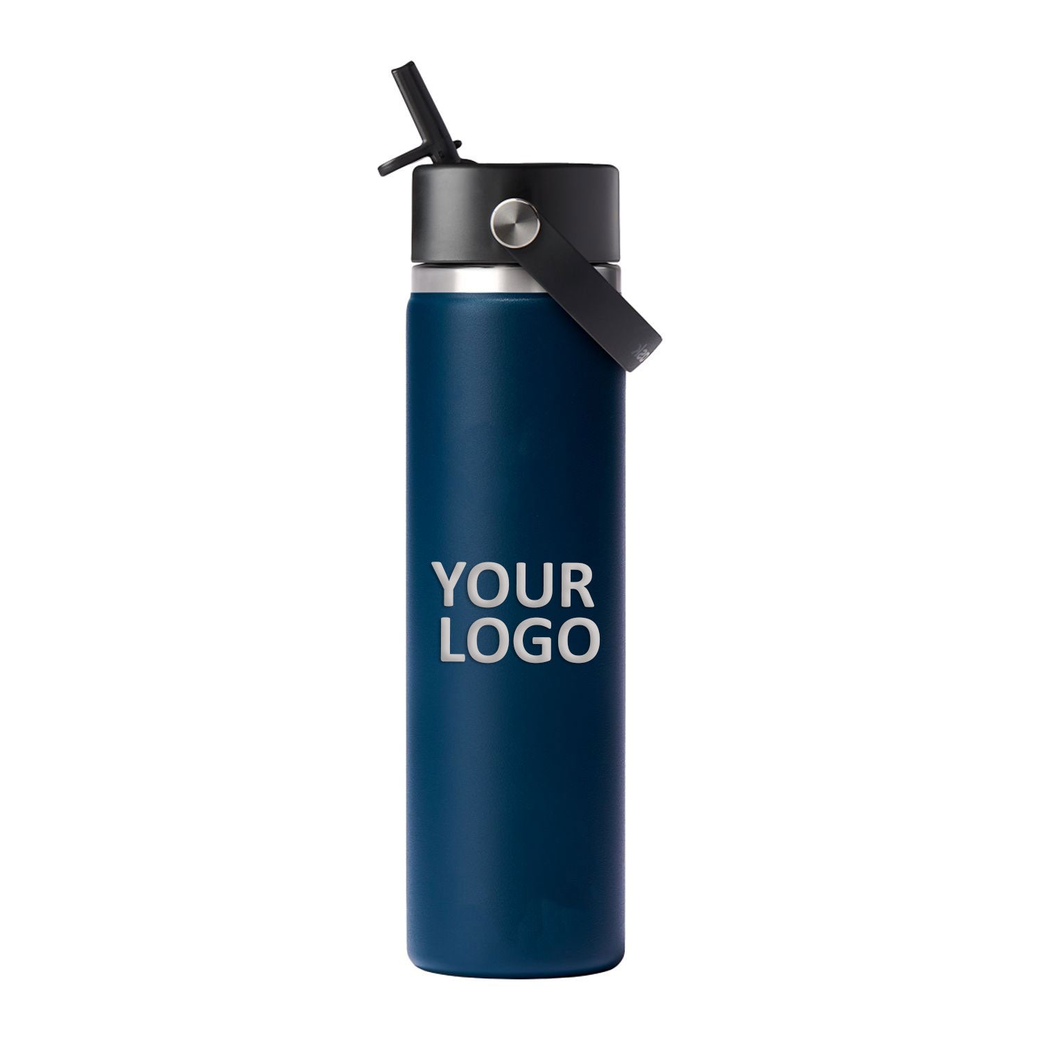 Hydro Flask Wide Mouth 24oz Custom Bottles with Flex Straw Cap, Indigo [CEI Consulting]