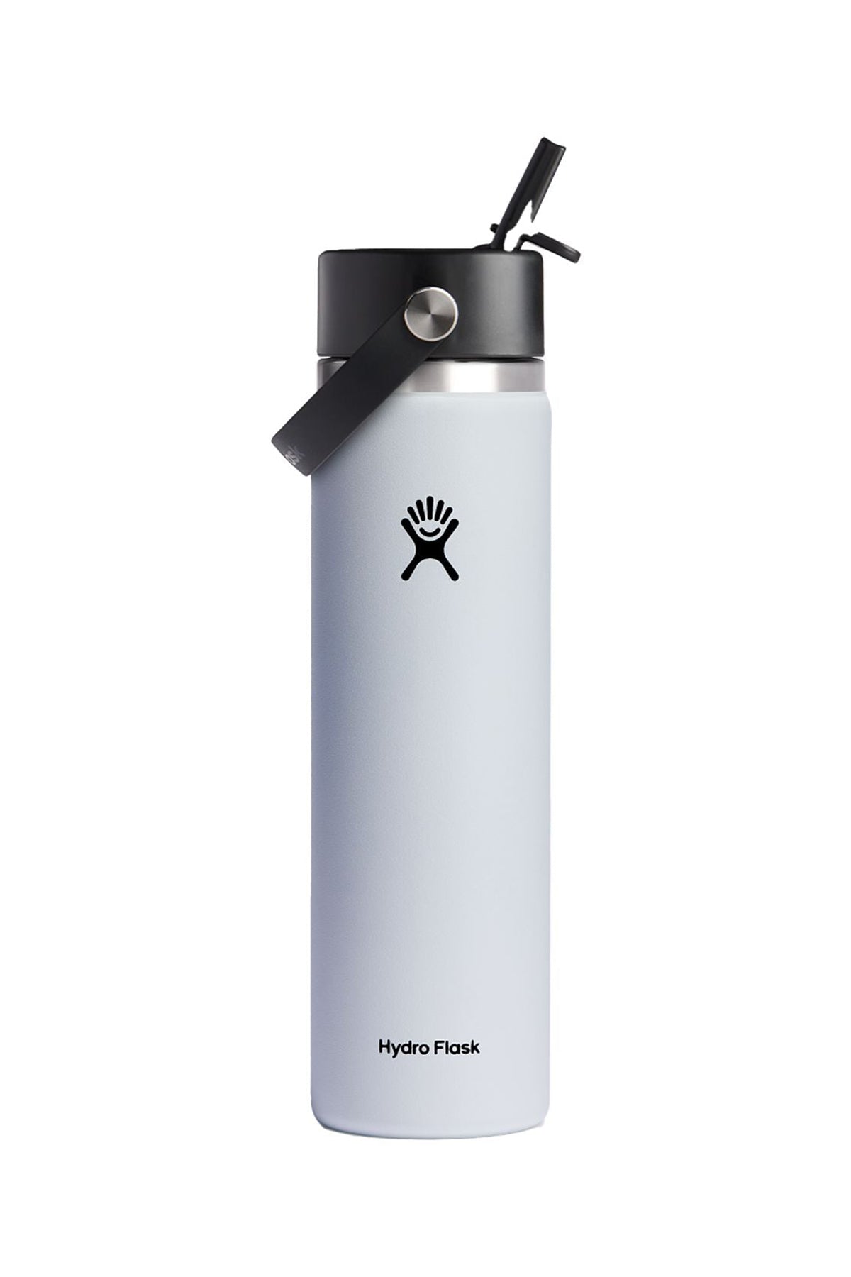 Hydro Flask Wide Mouth 24oz Custom Bottles with Flex Straw Cap, White