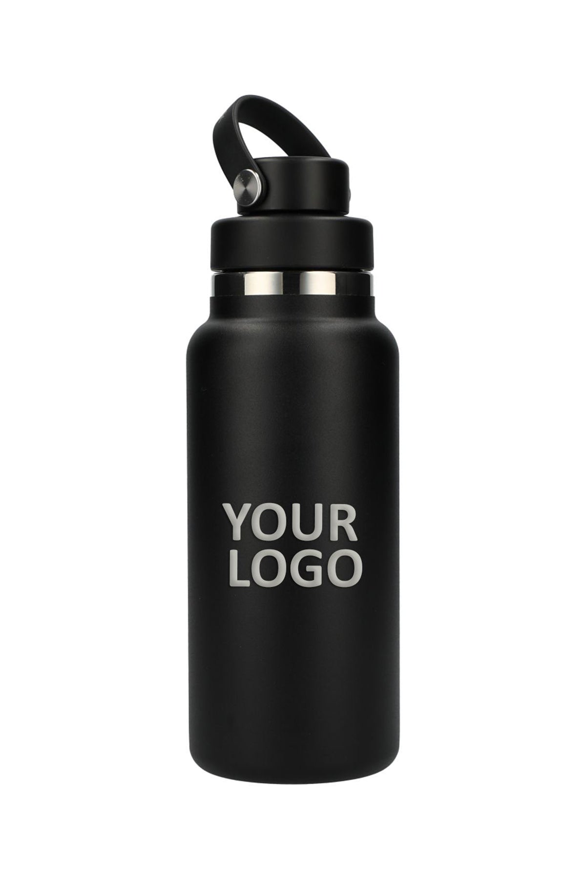 Hydro Flask Wide Mouth 32oz Custom Bottles with Flex Chug Cap, Black