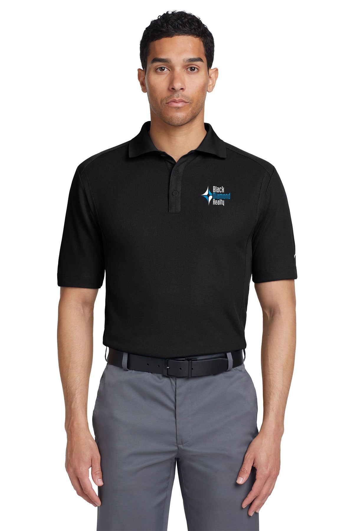 Nike Dri-FIT Classic Custom Polos, Black [Black Diamond Realty]