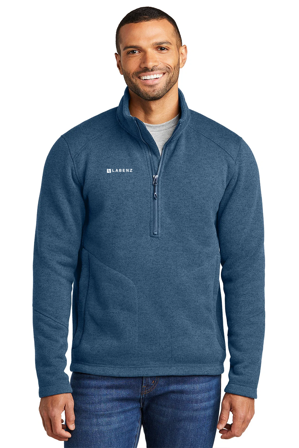 Port Authority Arc Sweater Fleece 1/4-Zip, Insignia Blue Heather [Labenz & Associates]