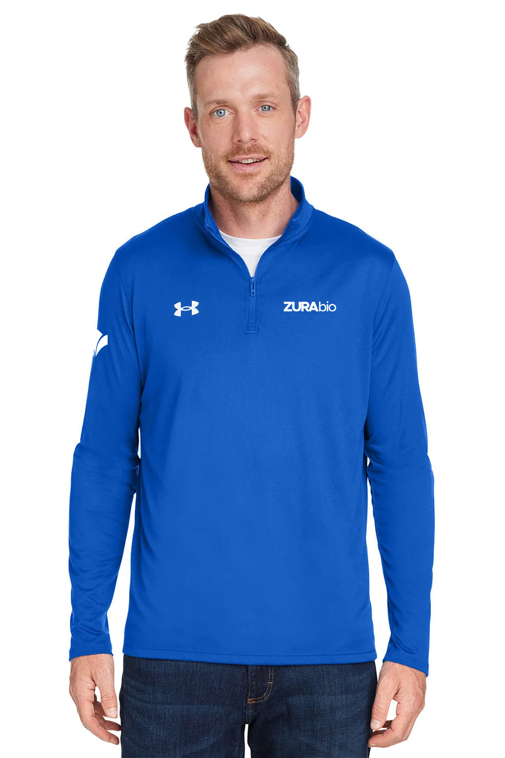 Under Armour Men's Tech Quarter-Zip, Royal [Zura Bio]