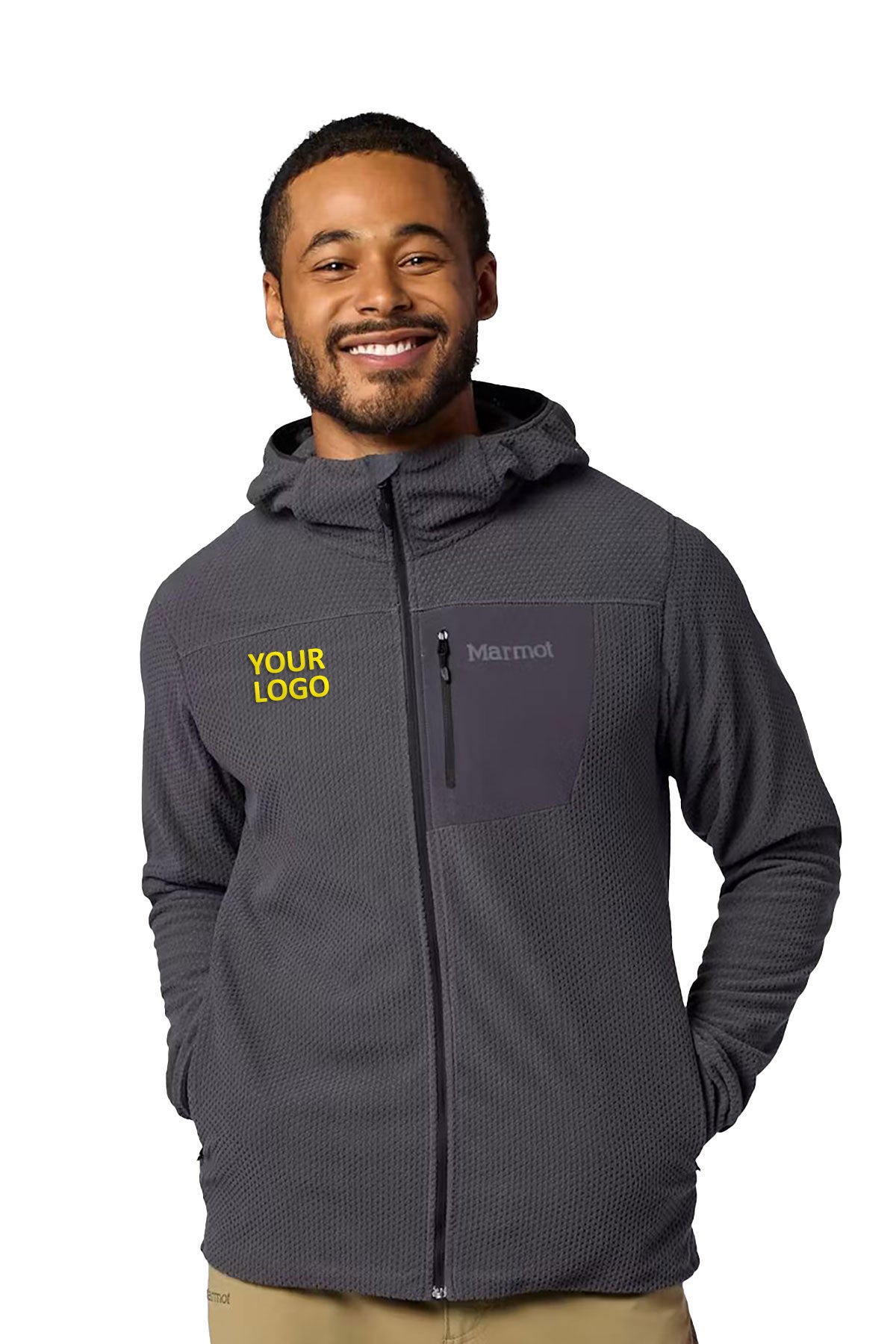 Marmot Air Custom Fleece Hooded Jackets, Blackened