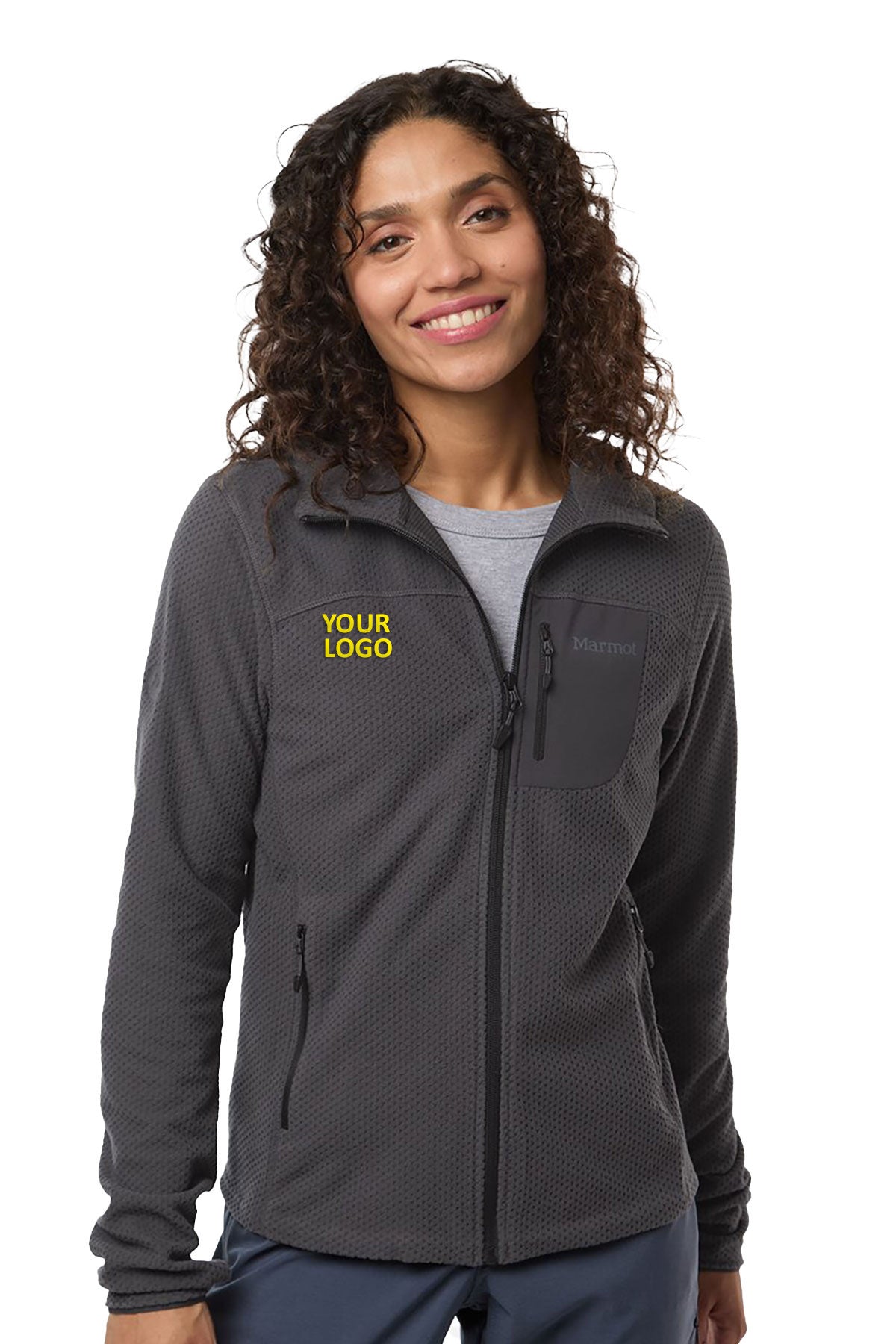 Marmot Women's Custom Air Fleece Hooded Jackets, Blackened