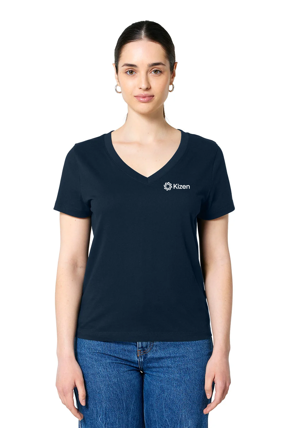 Stanley Stella Women’s Isla V-Neck Tee, French Navy [Kizen]