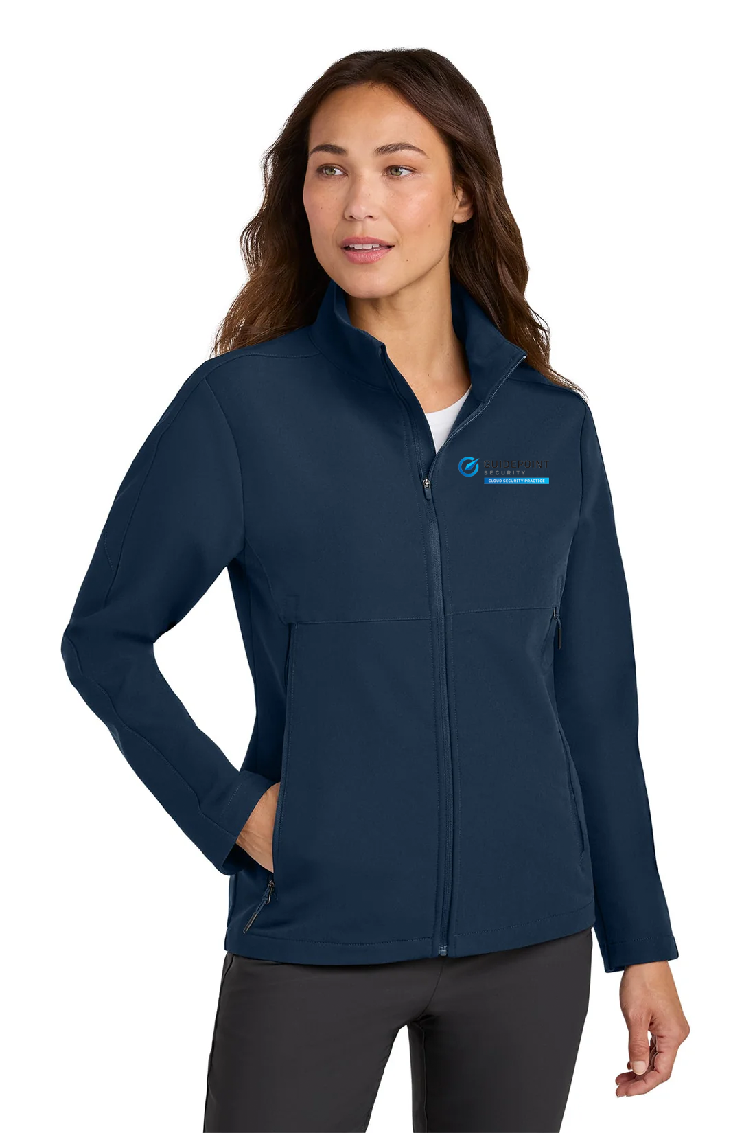 Nike Womens Full-Zip Soft Shell Jacket, Navy [GuidePoint Security Cloud Security]