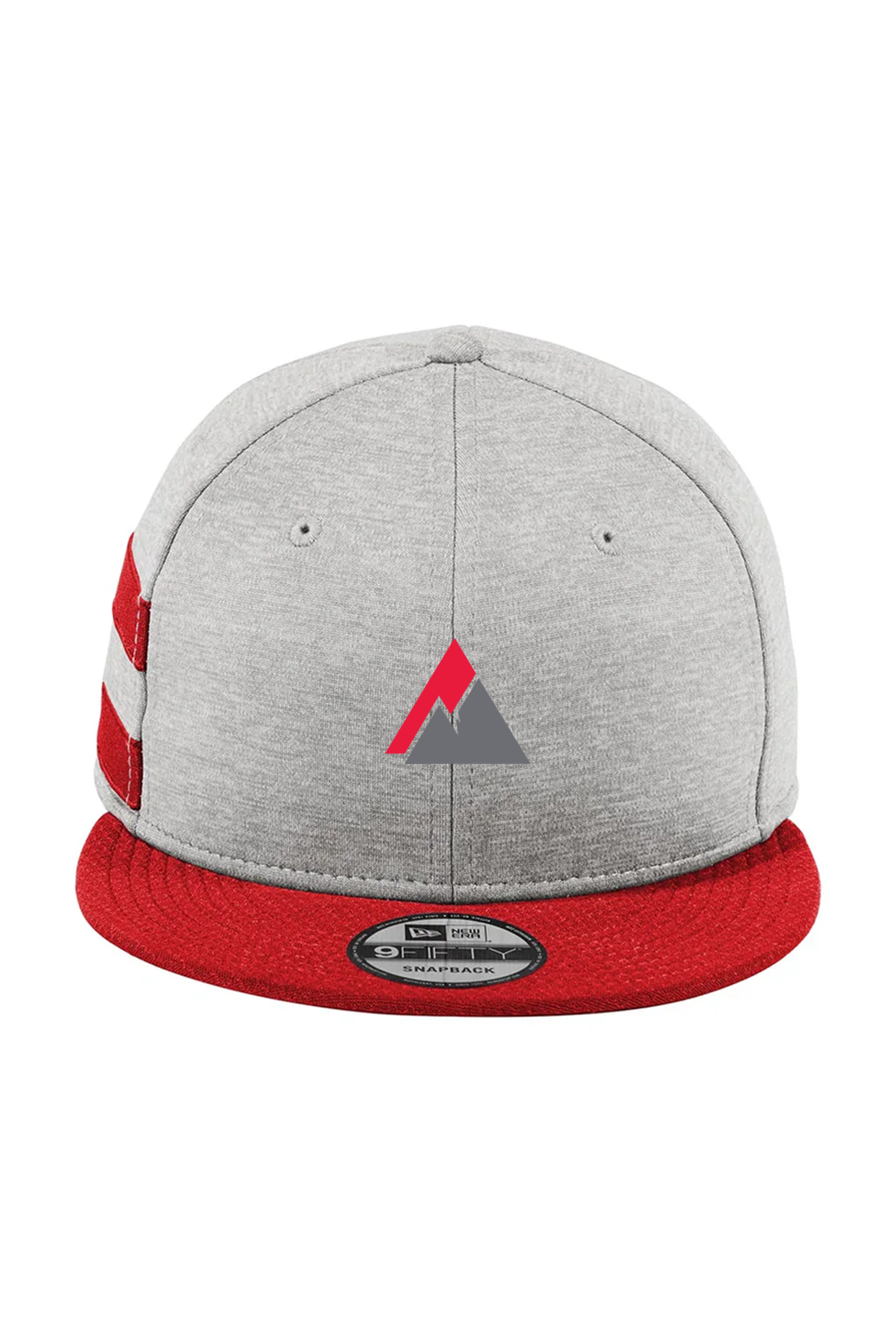 New Era Striped Flat Bill Snapback Cap, Shadow Heather/ Scarlet [Sherpa LLC]