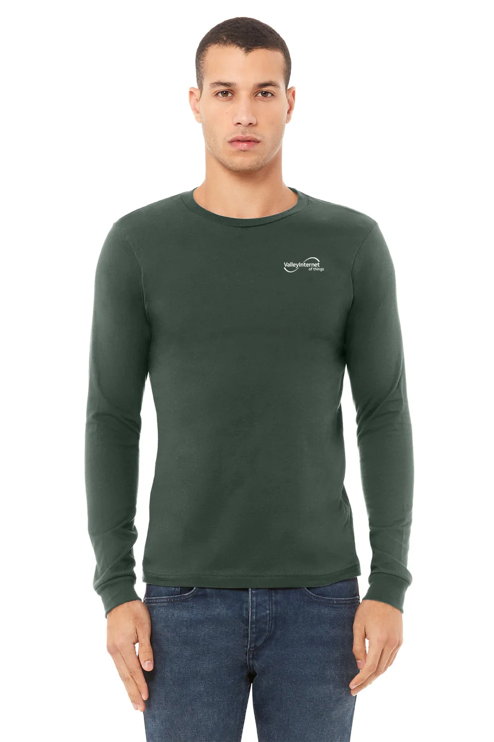 Bella Canvas Unisex Jersey Long Sleeve T-Shirt, Military Green [Valley Internet]