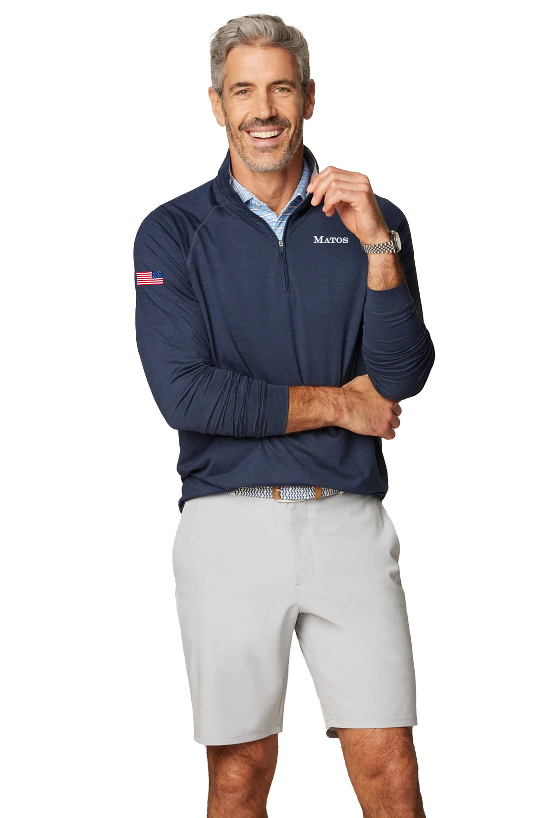 Johnnie O Freeborne Performance 1/4 Zip Pullover, Wake [Matos Builders]