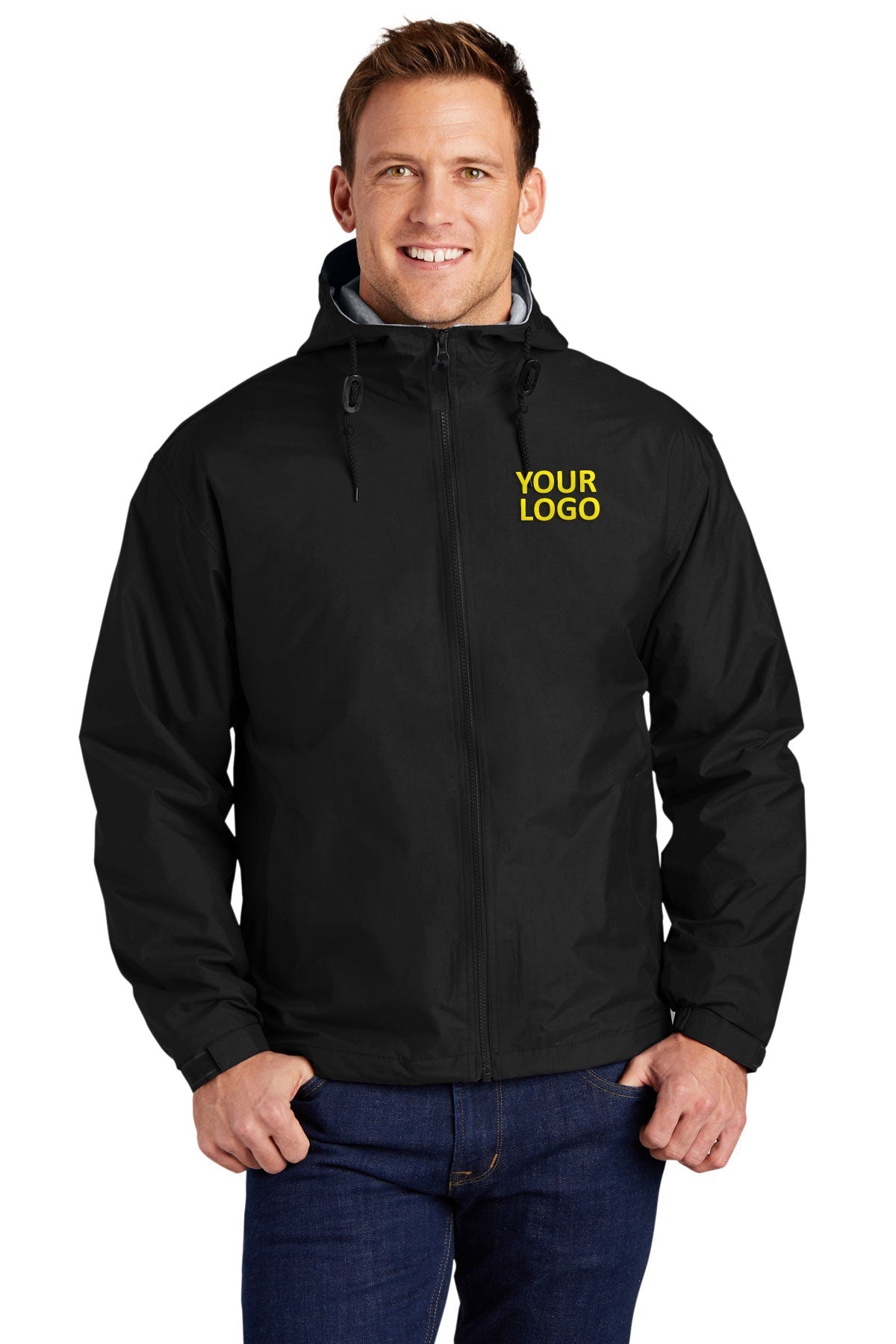 Port Authority Customized Team Jackets, Black/Light Oxford [Eastside Vocational Services, Inc.]