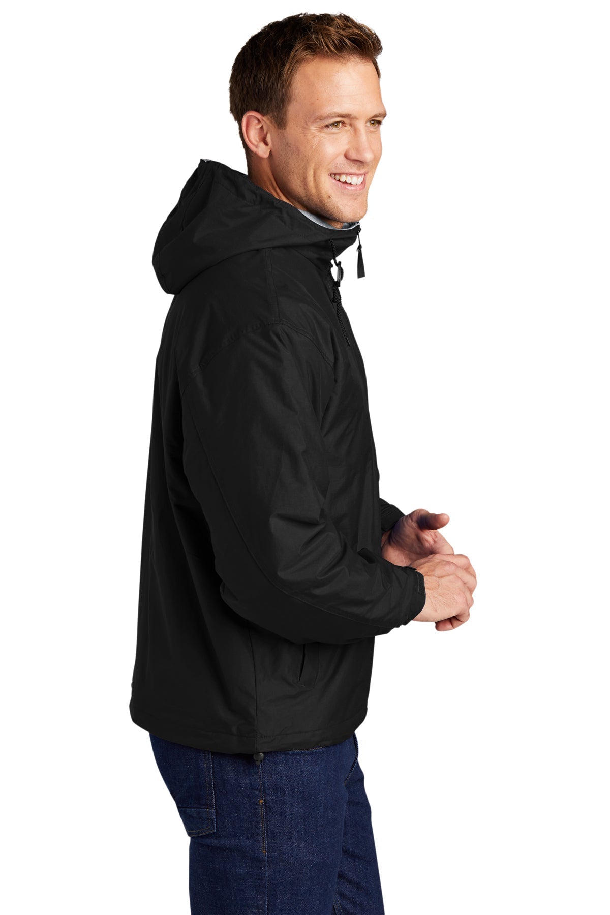 Port Authority Customized Team Jackets, Black/Light Oxford [NCT]