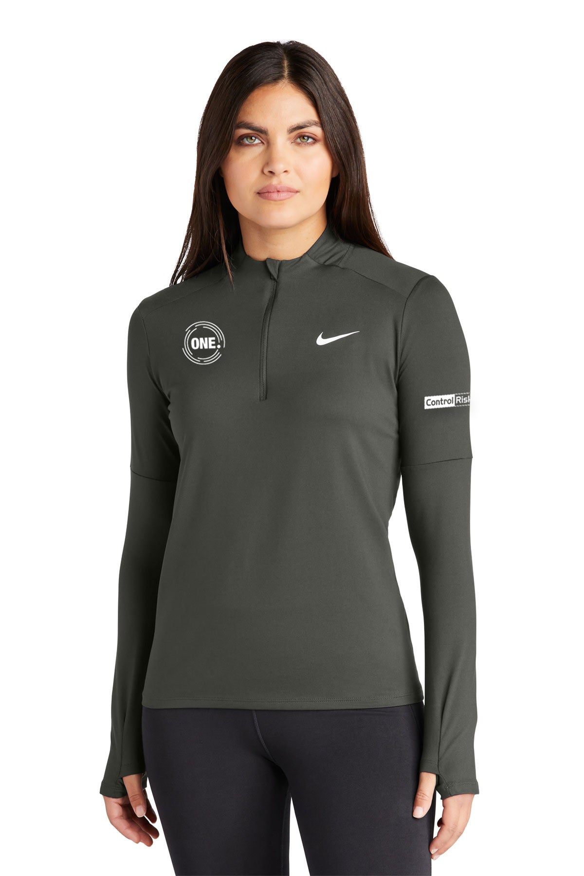 Nike Ladies Dri-FIT Element Quarter Zip, Anthracite [Control Risks]