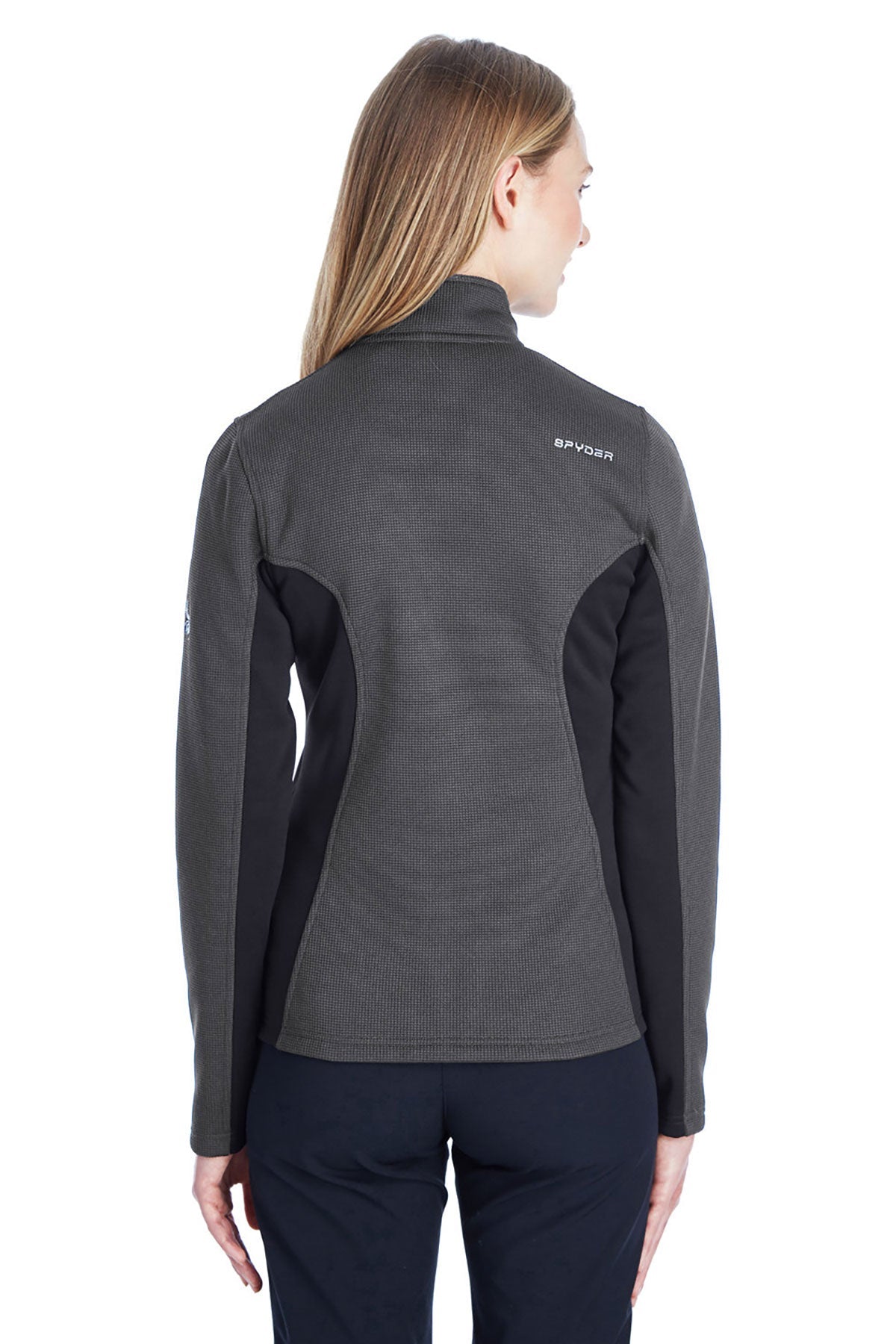Spyder Ladies Zip-Up Sweater Jacket, Polar/Black/White [GuidePoint Security]