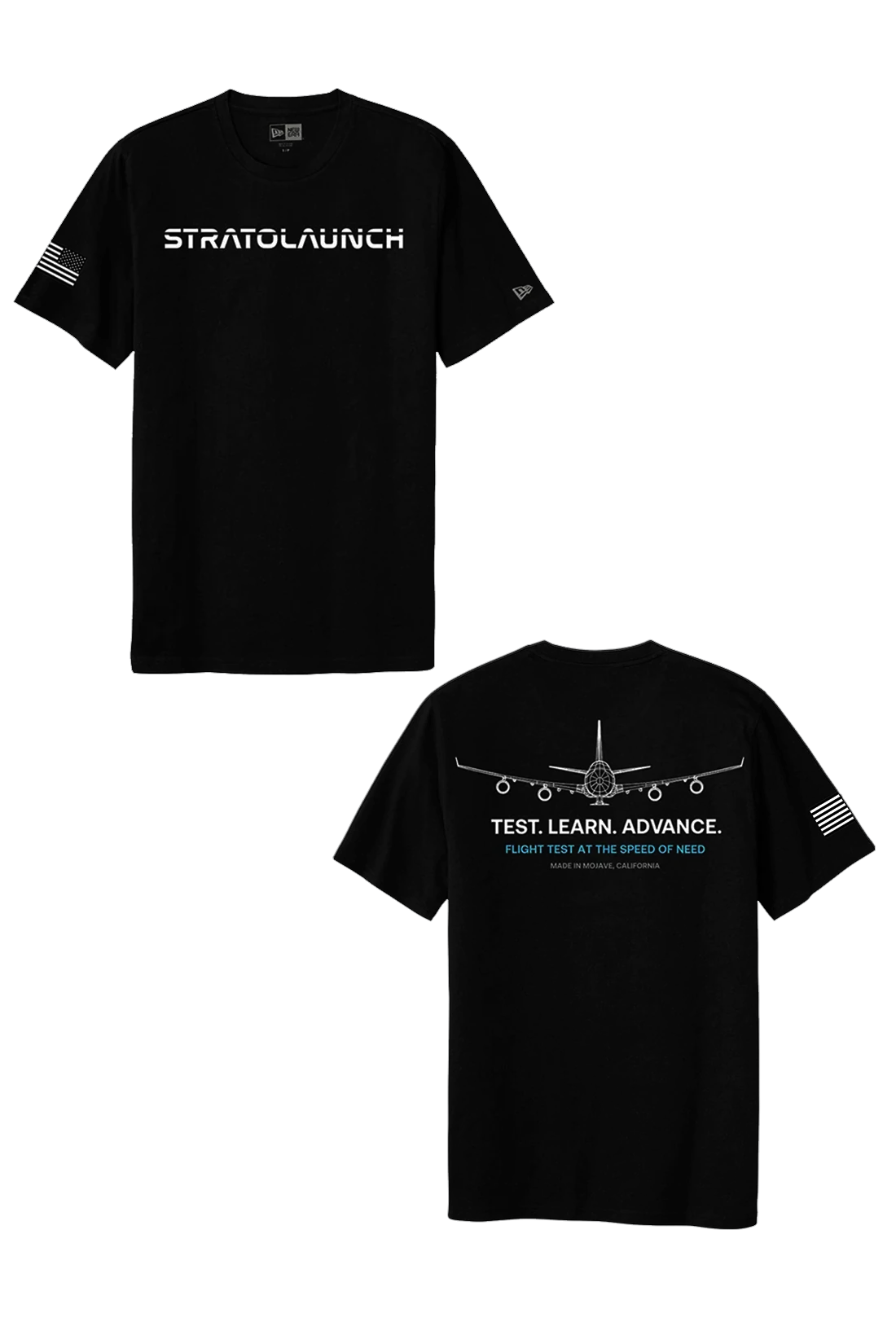 New Era Tri-Blend Printed Tee, Black Solid [Stratolaunch]