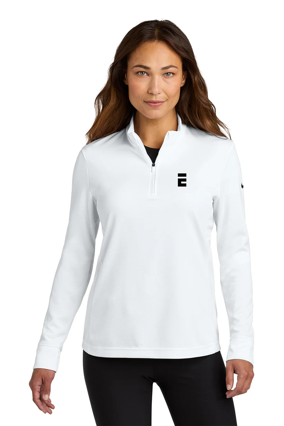 Nike Womens Essential 1/2-Zip Cover-Up, White [Executive Construction]