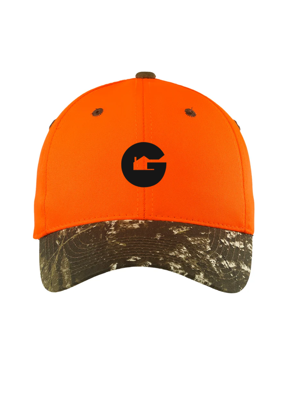 Port Authority Enhanced Visibility Cap with Camo Brim, Orange Blaze/Mossy Oak [Gershman Mortgage]