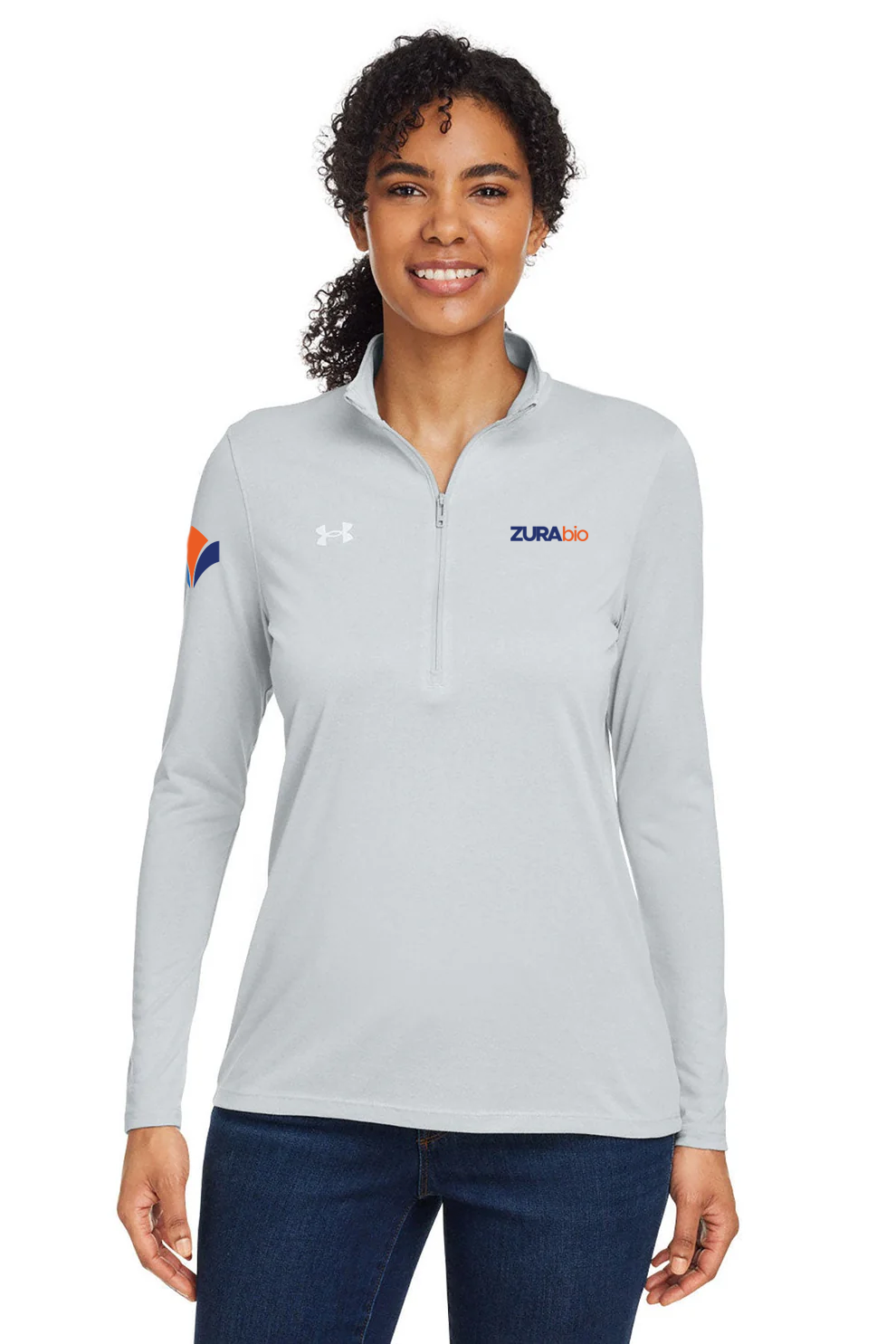 Under Armour Ladies Tech Half-Zip, Medium Grey [Zura Bio]