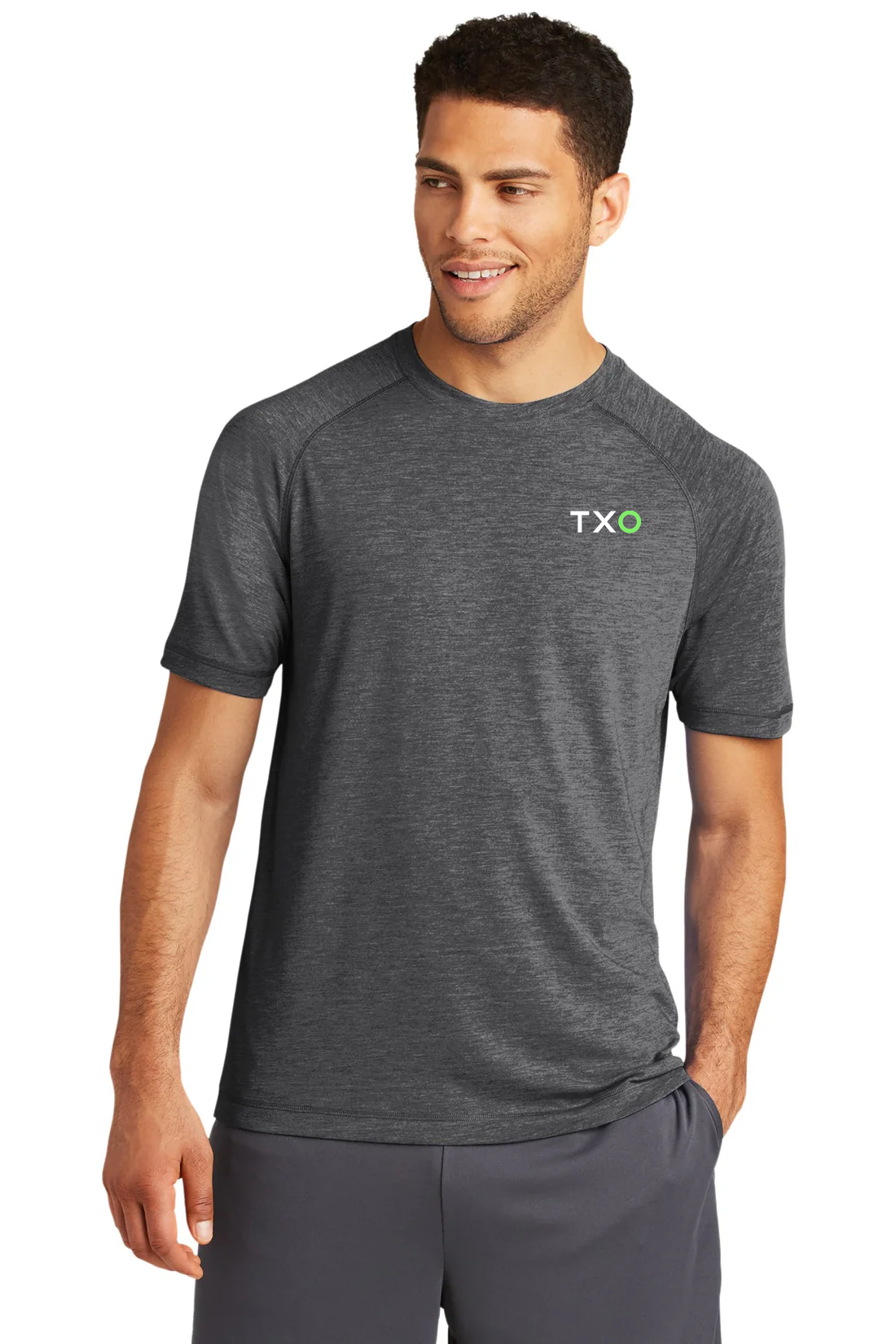 Sport-Tek PosiCharge Tri Blend Wicking Raglan Tee, Dark Grey Heather [TXO]