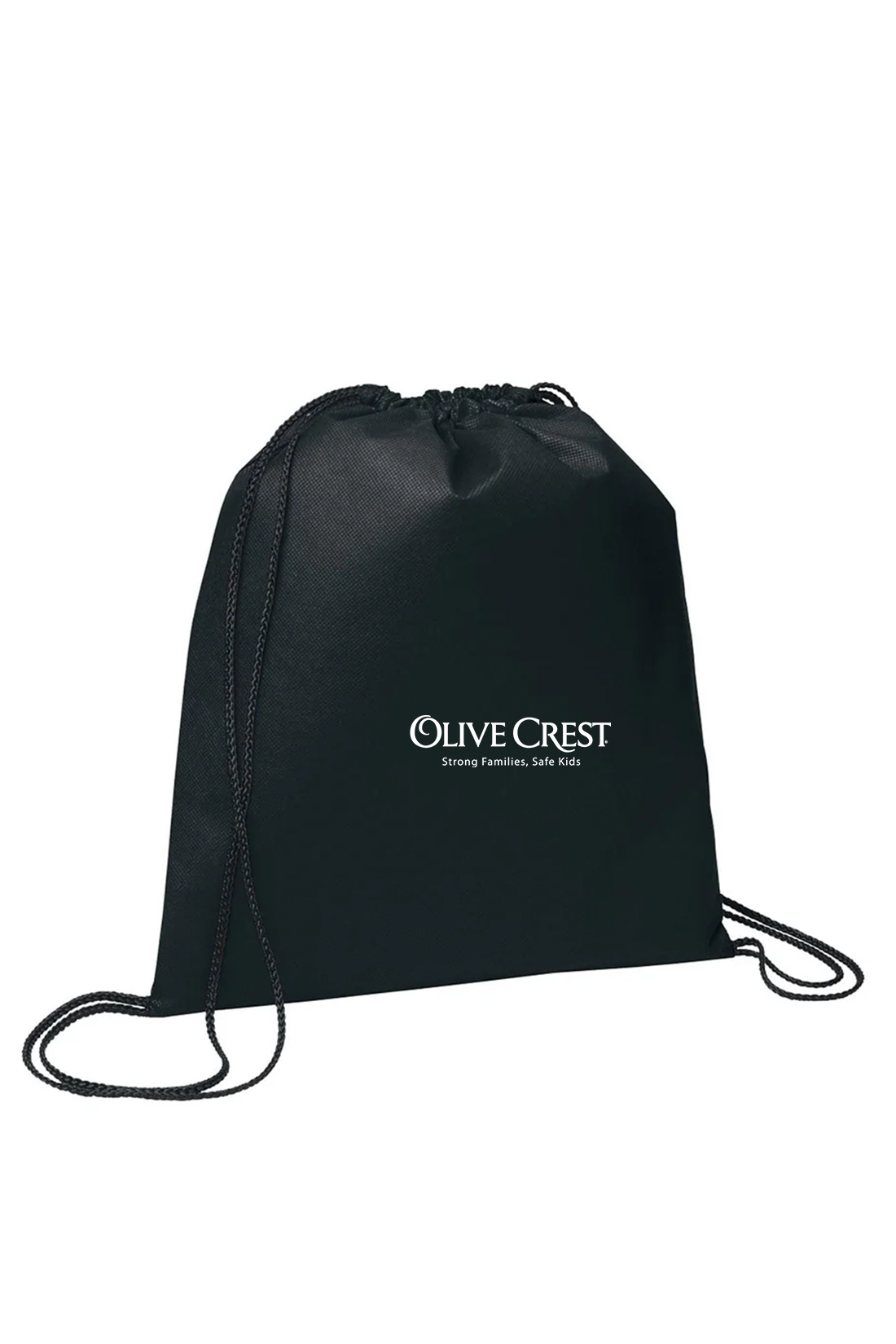 Evergreen Non-Woven Drawstring Bag, Black [Olive Crest]