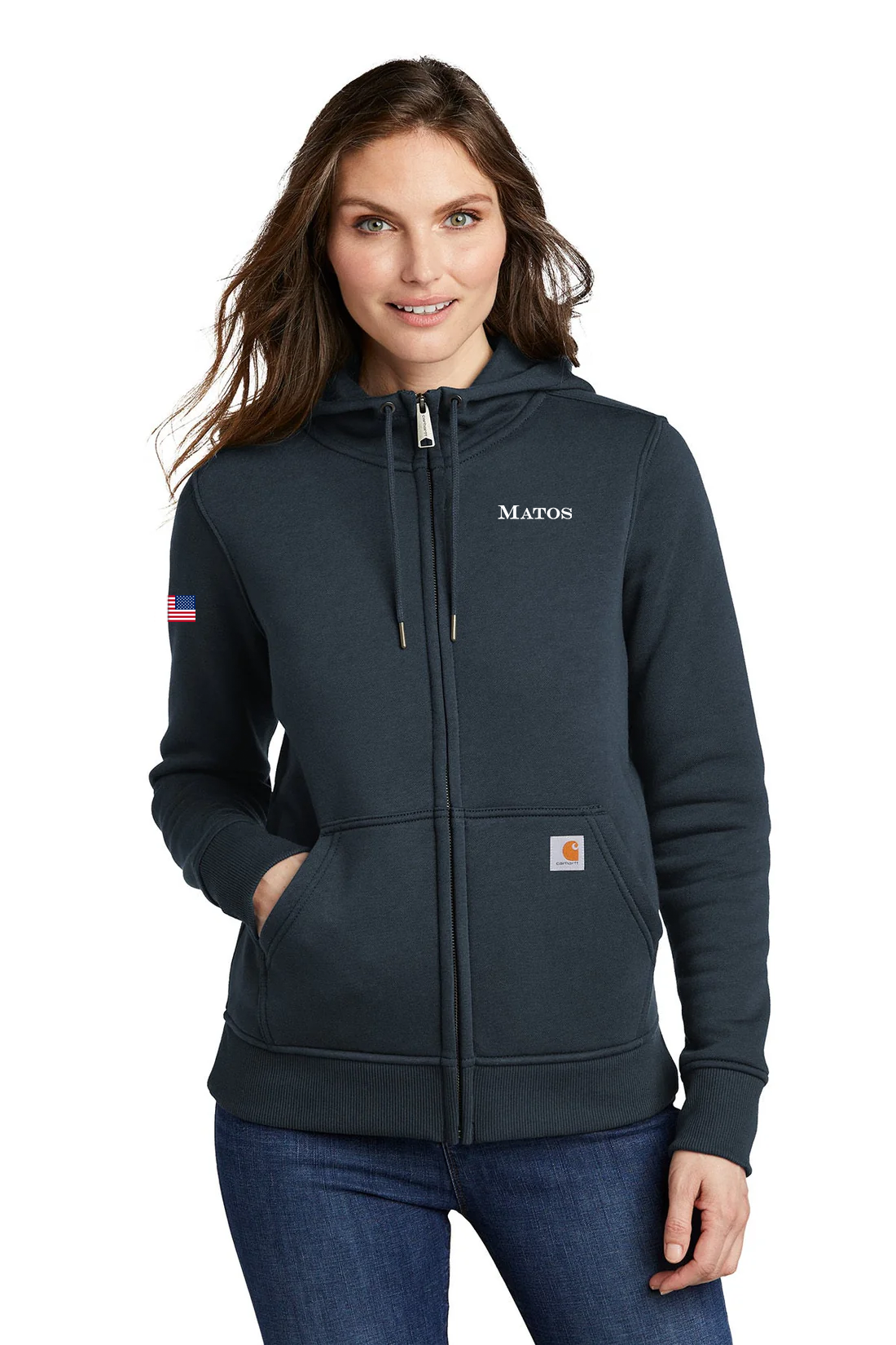 Carhartt Womens Clarksburg Full-Zip Hoodie, Navy [Matos Builders]