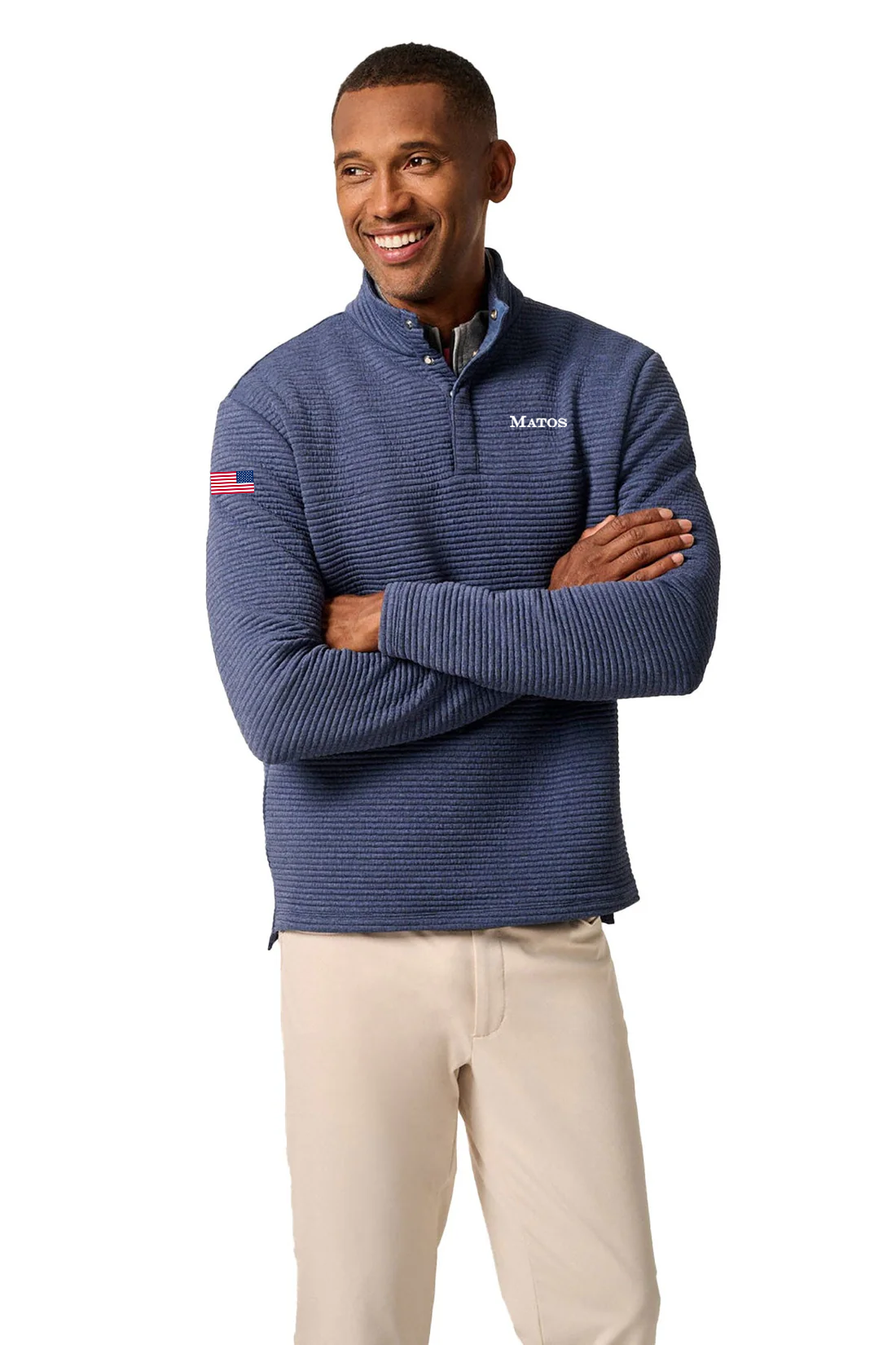 Johnnie O Benjy 1/4 Snap Pullover, Navy [Matos Builders]