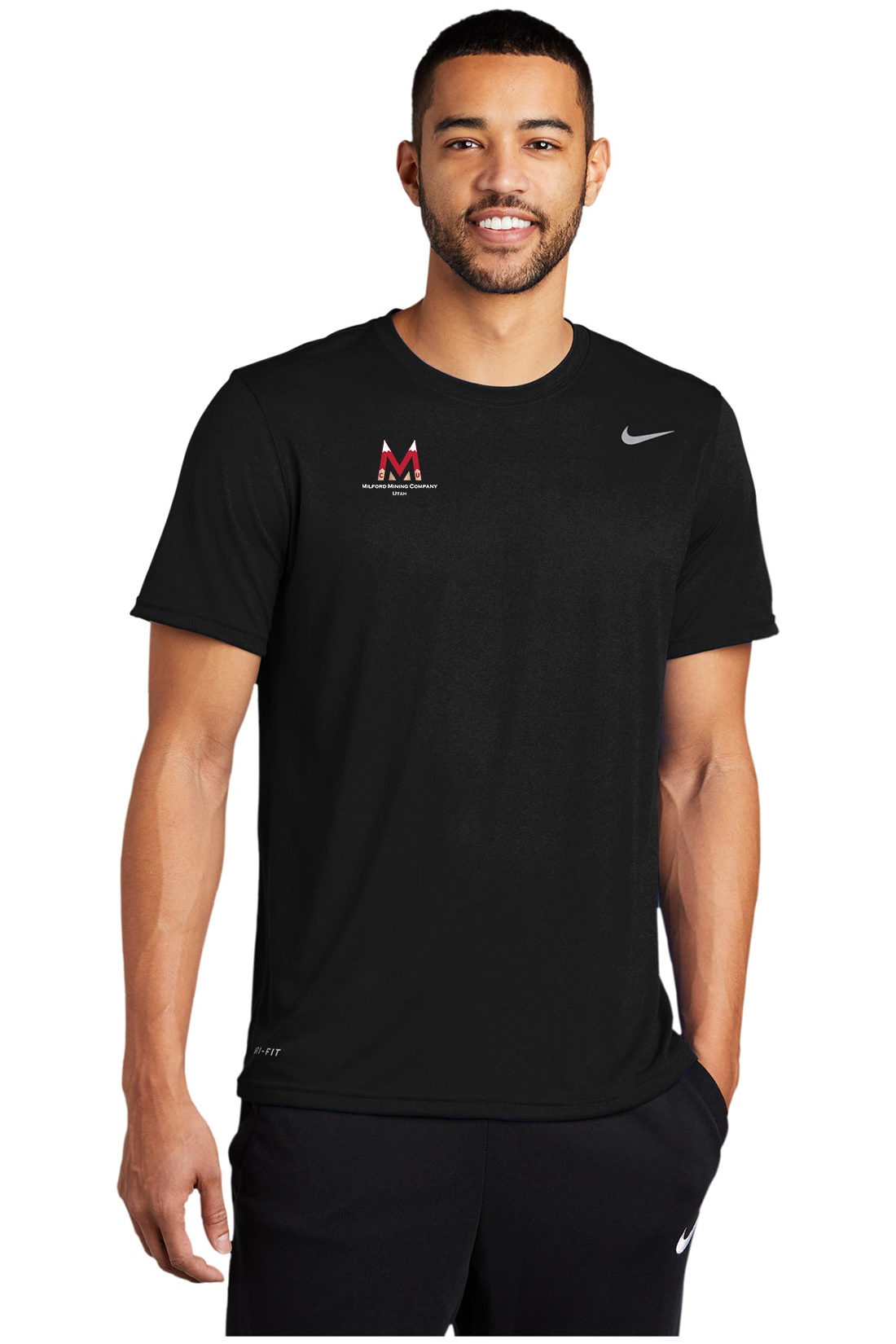 Nike Team rLegend Tee, Black [Milford Mining Company Utah]