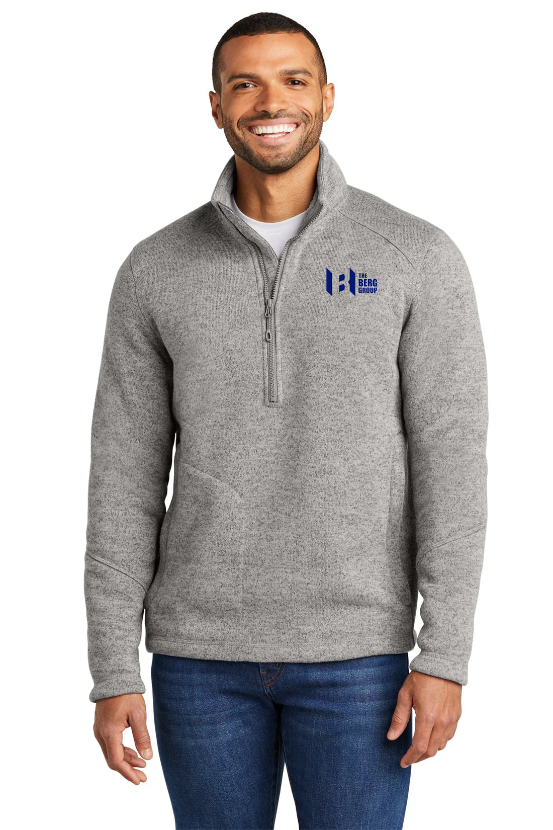 Port Authority Arc Sweater Fleece 1/4-Zip, Deep Smoke Heather [The Berg Group]