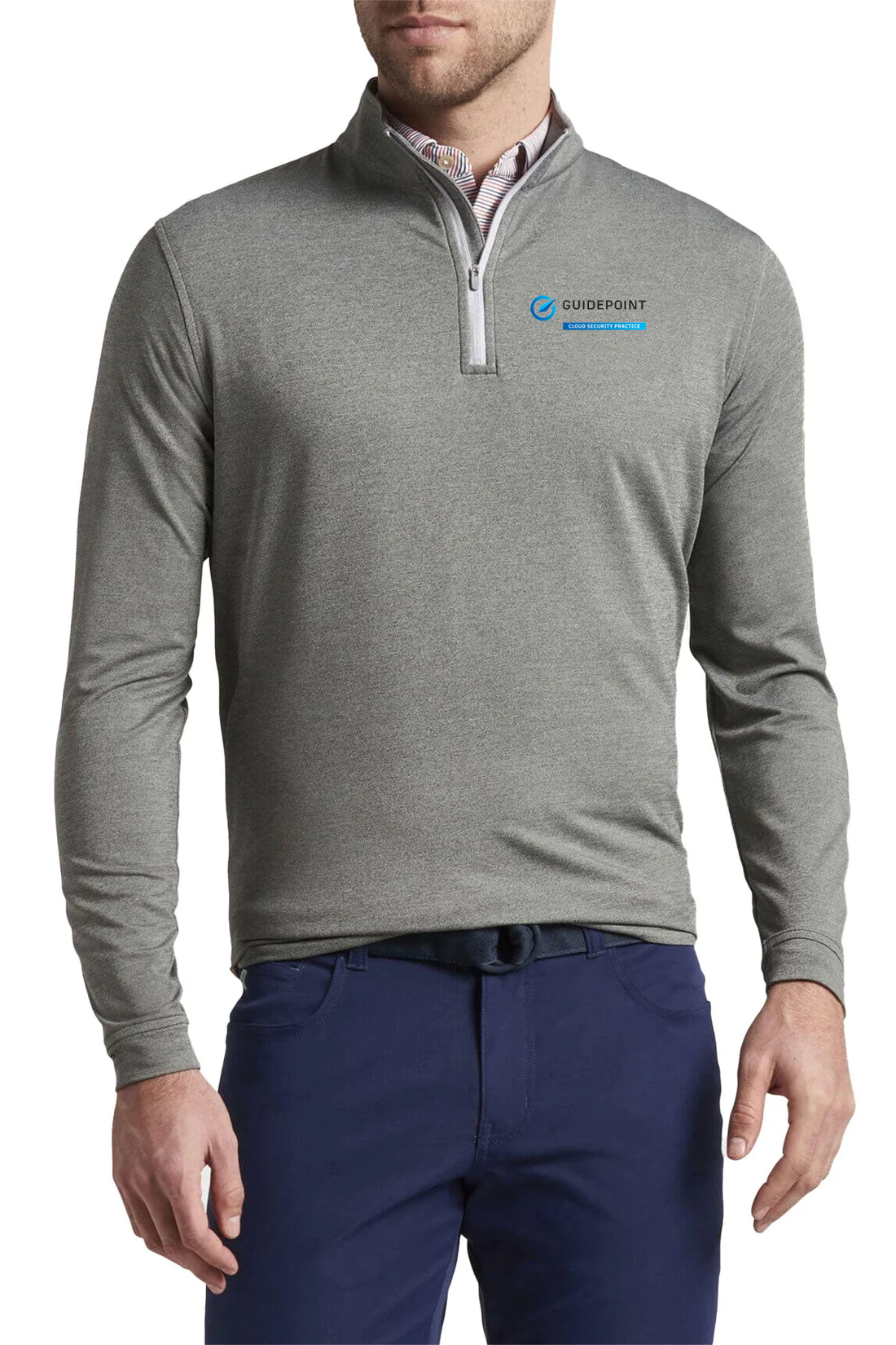 Peter Millar Perth Melange Custom Quarter Zips, Smoke [GuidePoint Security Cloud Security]