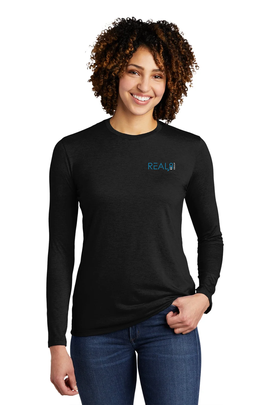 Allmade Women's Tri-Blend Long Sleeve Tee, Space Black [Real8 Group]