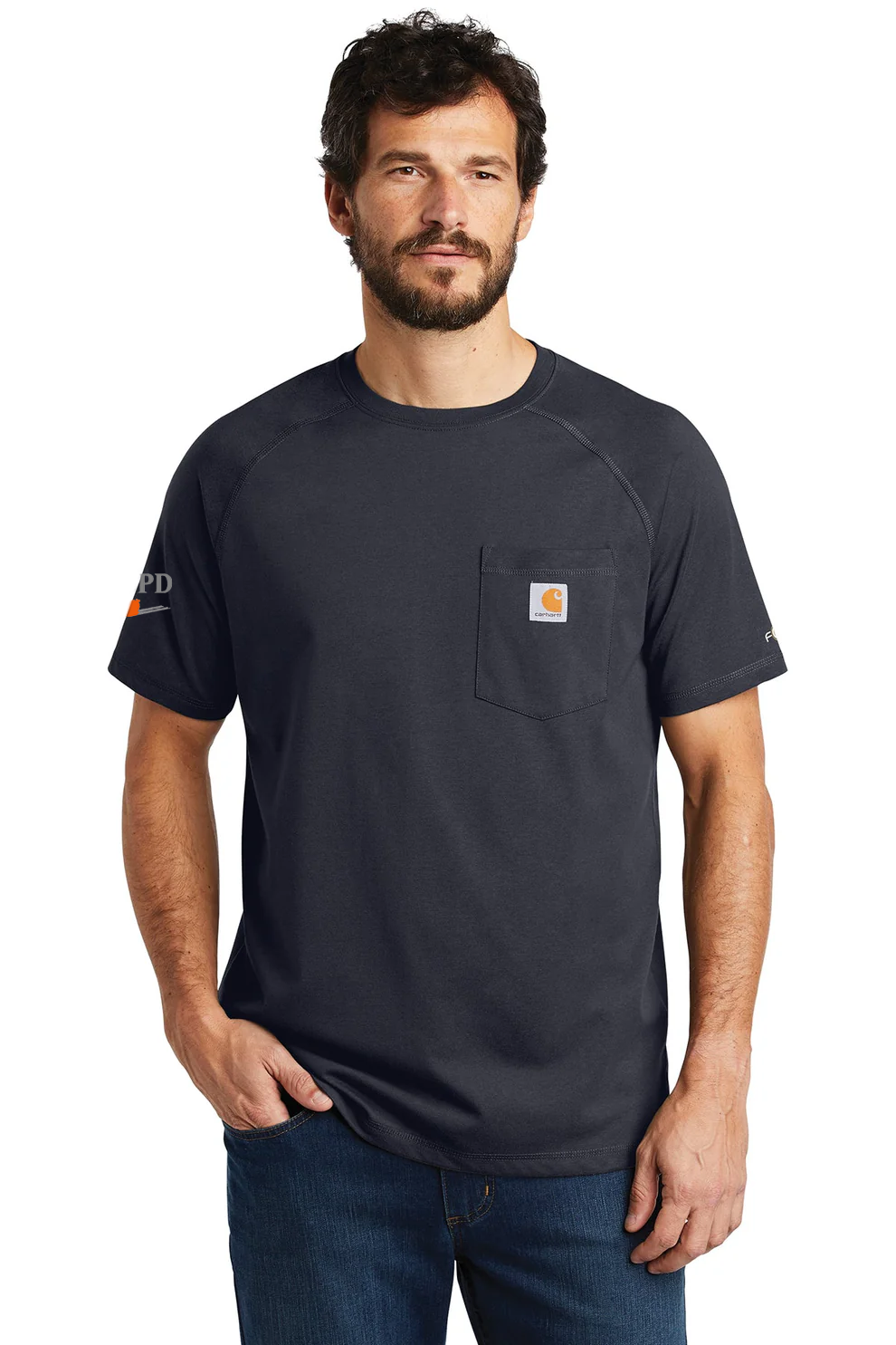 Carhartt Force Cotton Delmont T-Shirt, Navy [Solar Pile Driver]