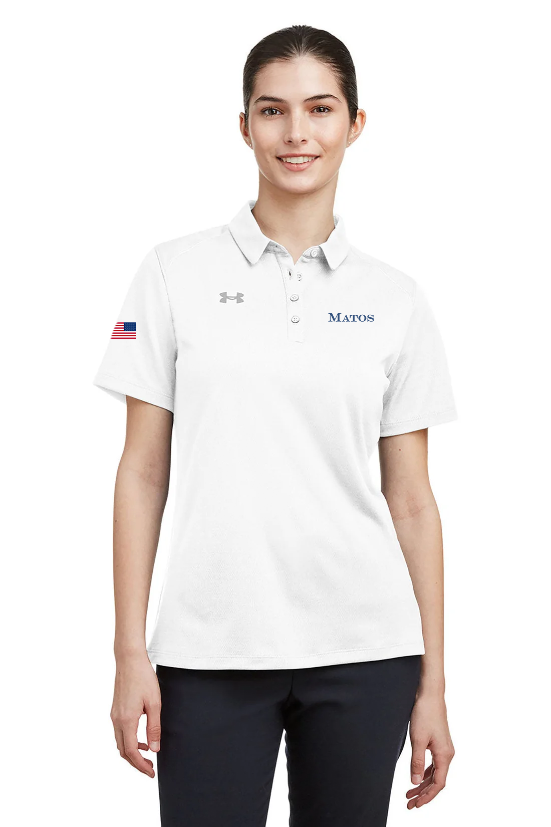 Under Armour Ladies Tech Polo, White [Matos Builders]