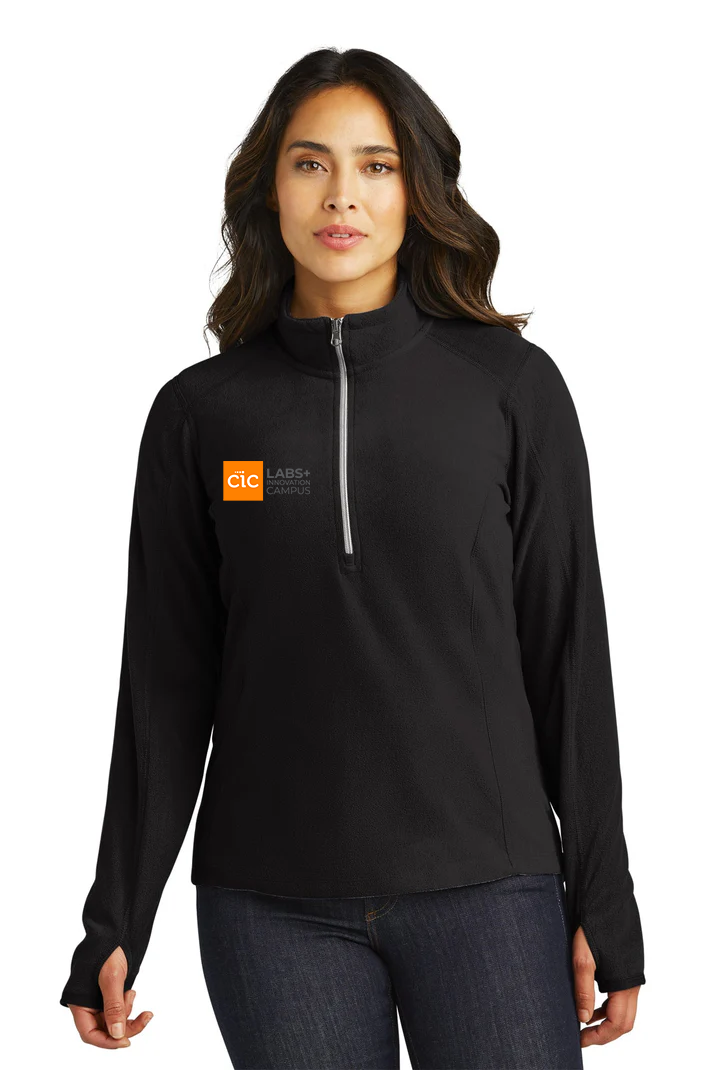 Port Authority Ladies Microfleece 1/2-Zip Pullover, Black [CIC]