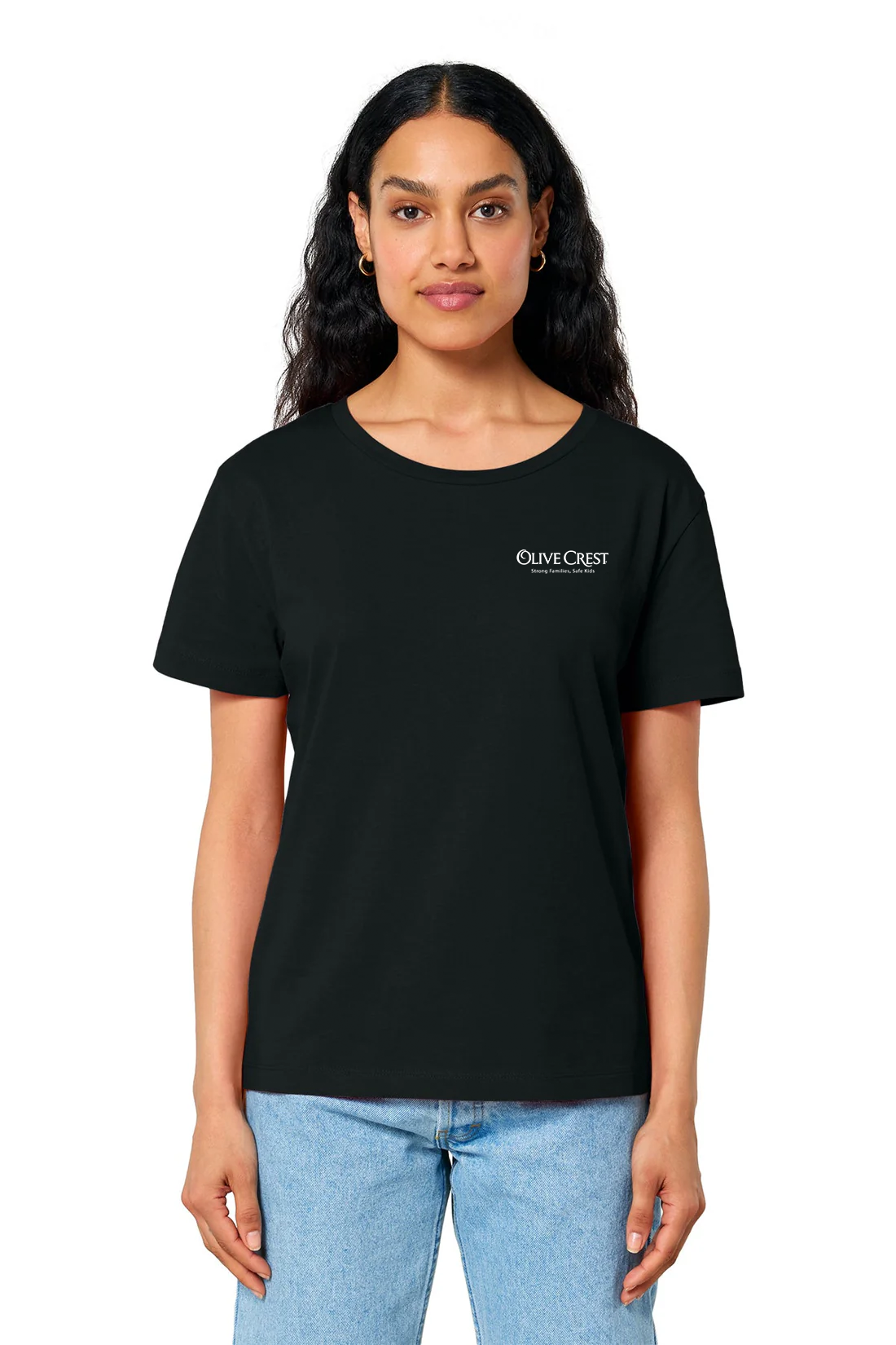 Stanley Stella Women’s Serena Scoop Neck Tee, Black [Olive Crest]