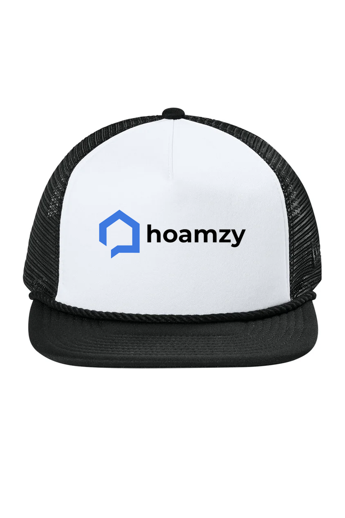 New Era Foam Rope Trucker Cap, White/ Black/ Black [Hoamzy]