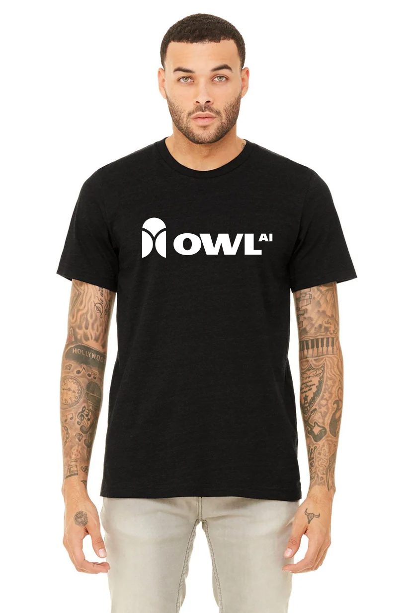 Bella Canvas Unisex Jersey T-Shirt, Black [Owl AI]