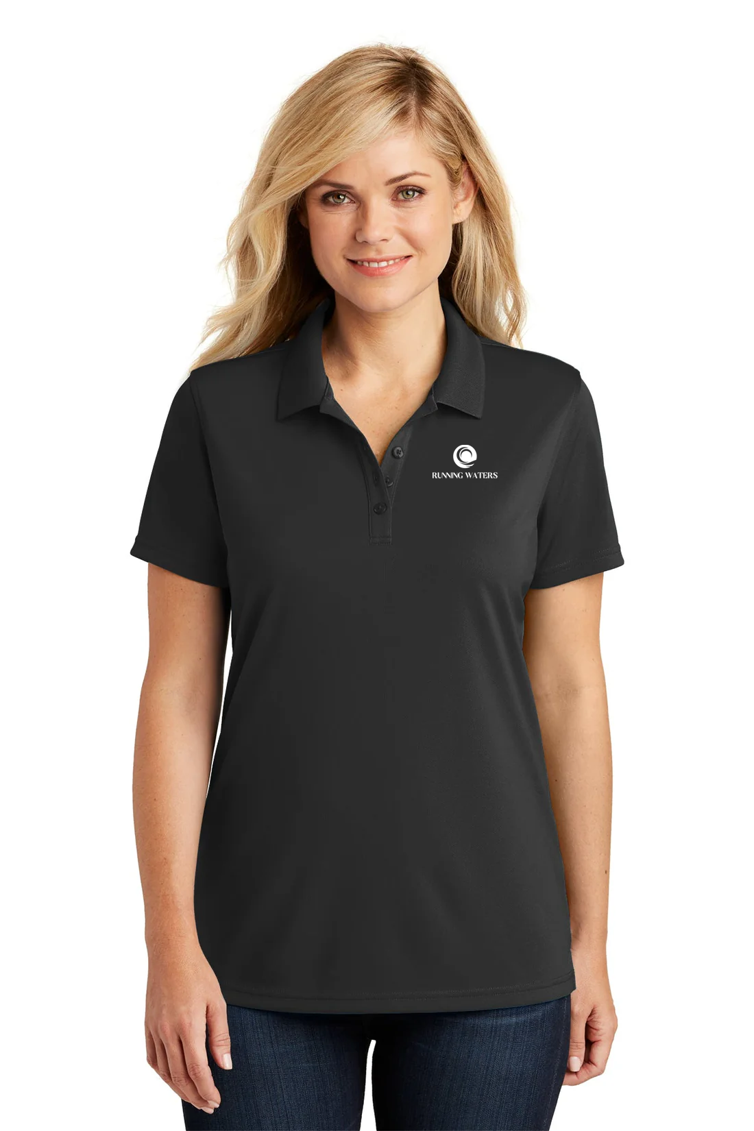 Port Authority Womens Dry Zone UV Micro-Mesh Polo, Deep Black [Inspirational Development & Empowerment]