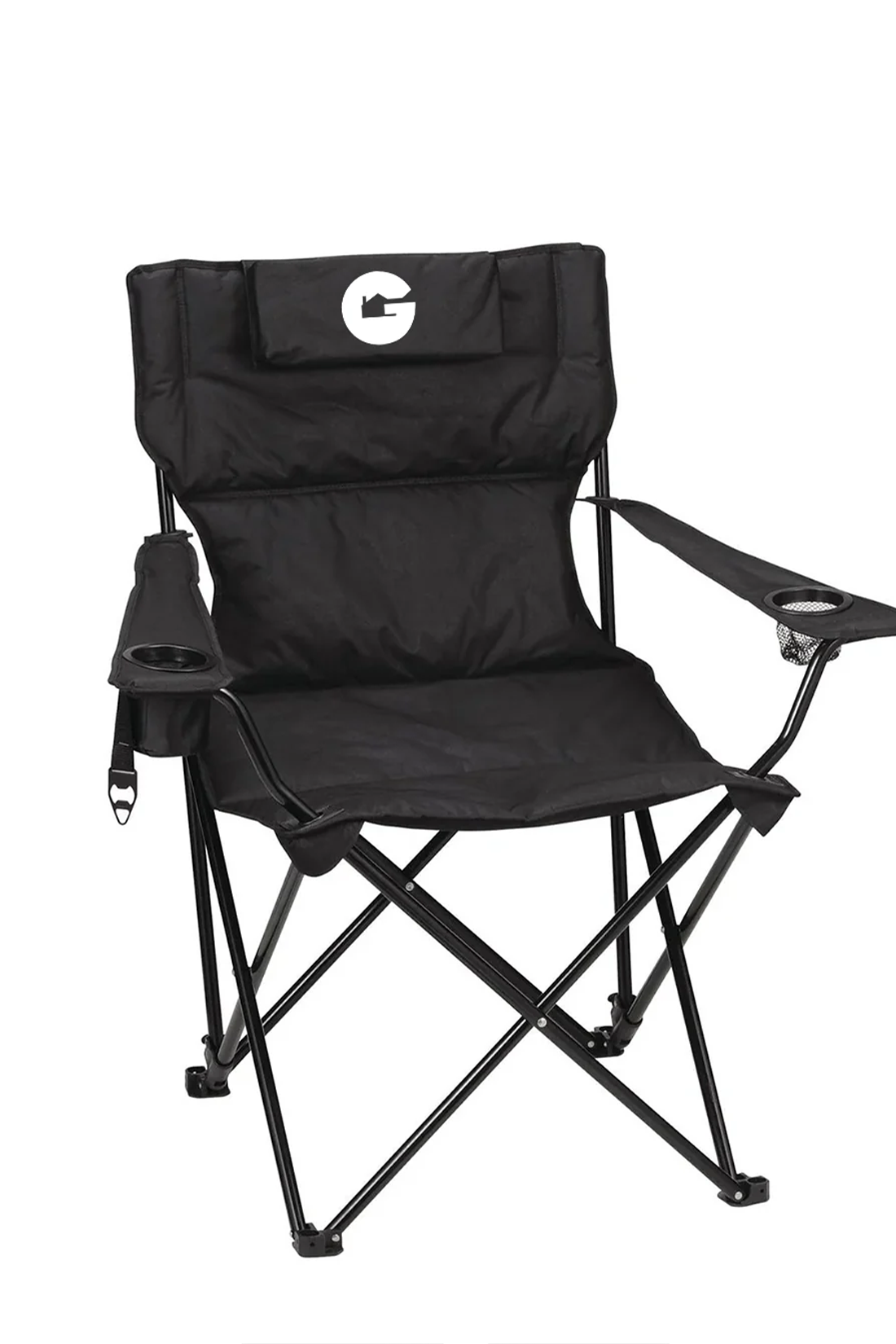 Premium Padded Foldable Outdoor Reclining Camping Chair, Black [Gershman Mortgage]