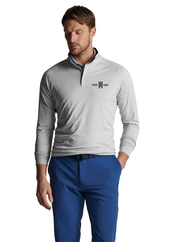 Peter Millar Stealth Performance Quarter Zip, British Grey [Prive Haus]