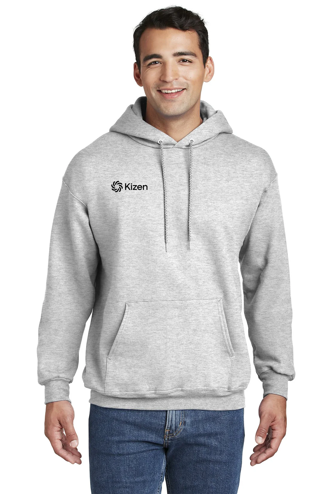 Hanes Ultimate Cotton Pullover Hooded Sweatshirt, Ash [Kizen]