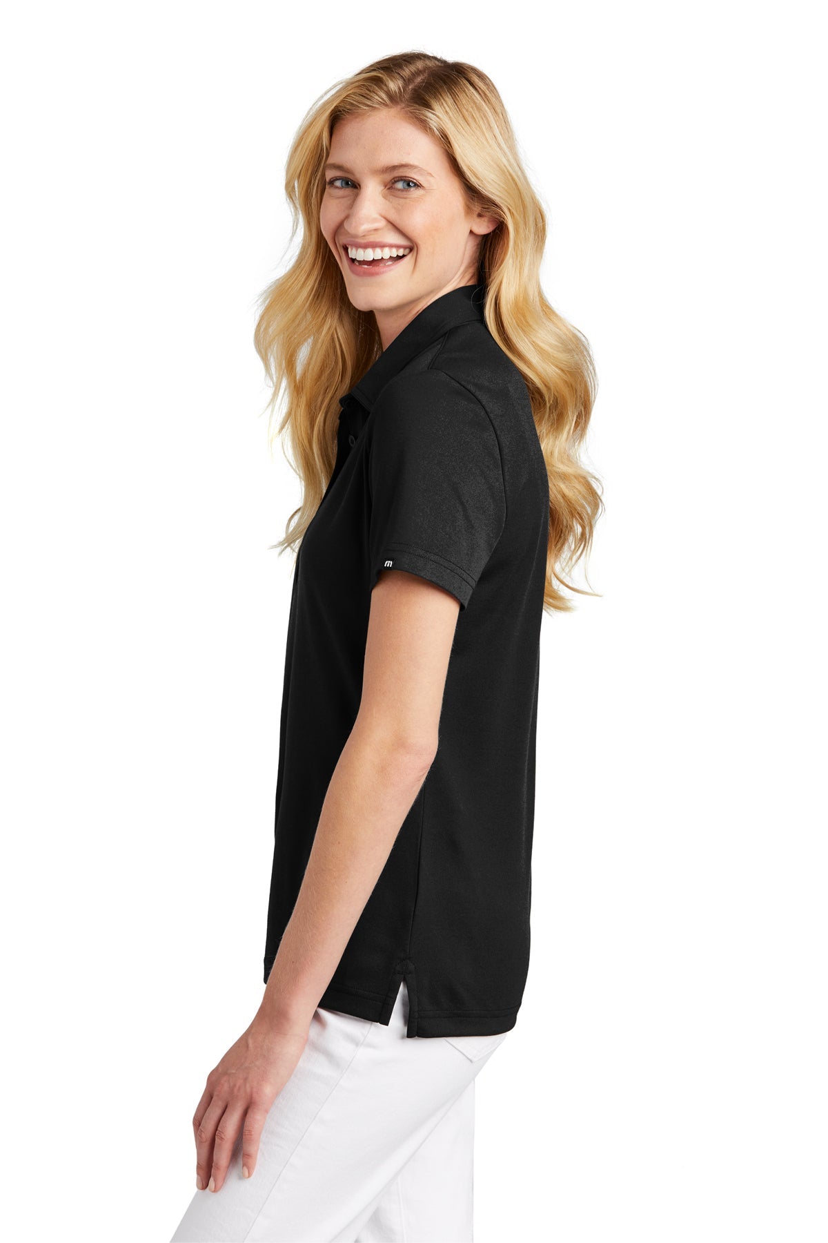 TravisMathew Ladies Oceanside Polo, Black [LinkLive]