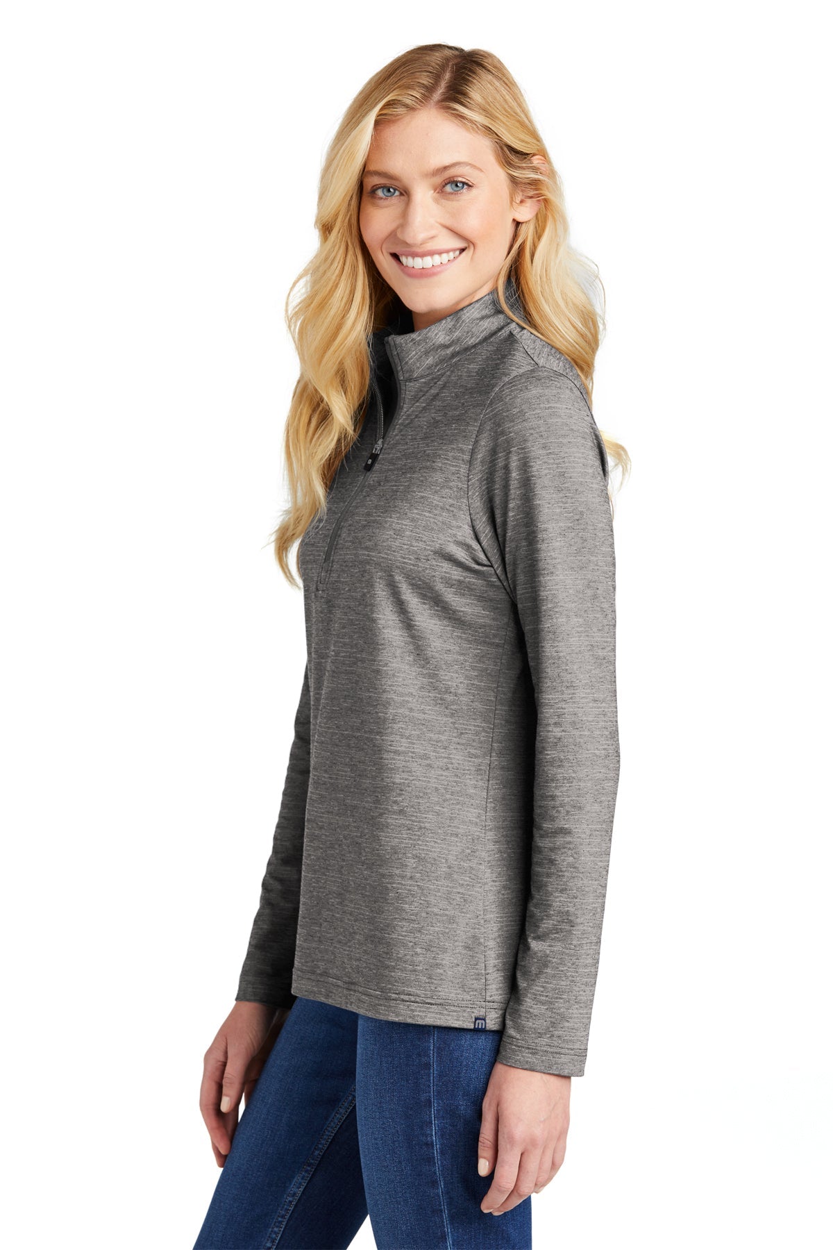 TravisMathew Ladies Crestview 1/4-Zip Grey Heather [GuidePoint Security Cloud Security]