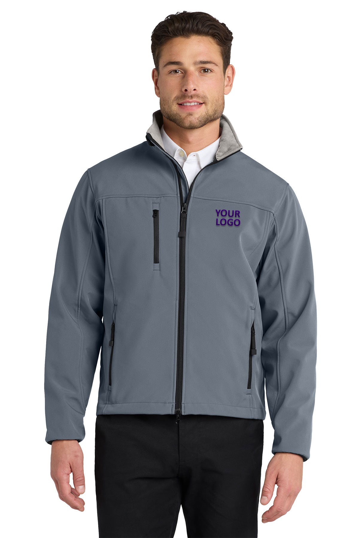 Port Authority Glacier Soft Shell Custom Jackets, Atlantic Blue/ Chrome