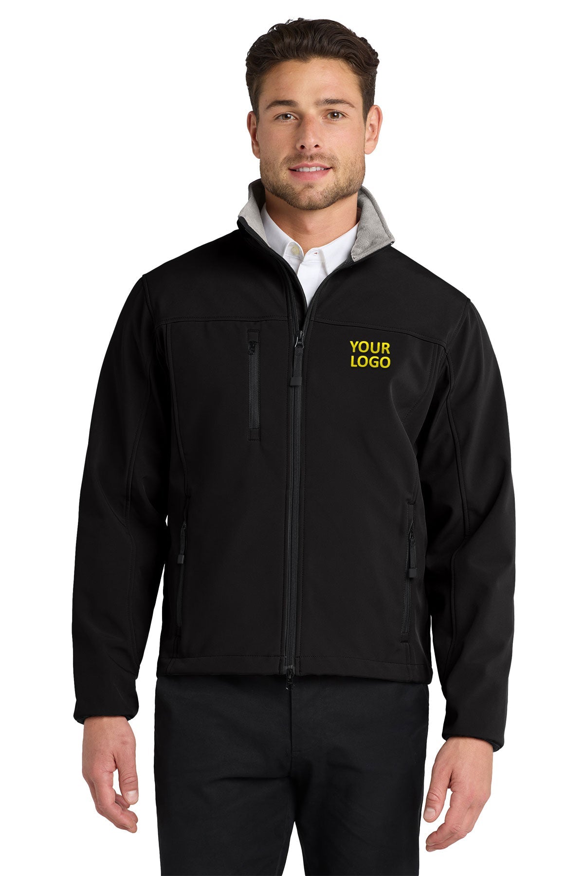 Port Authority Glacier Soft Shell Custom Jackets, Black/ Chrome